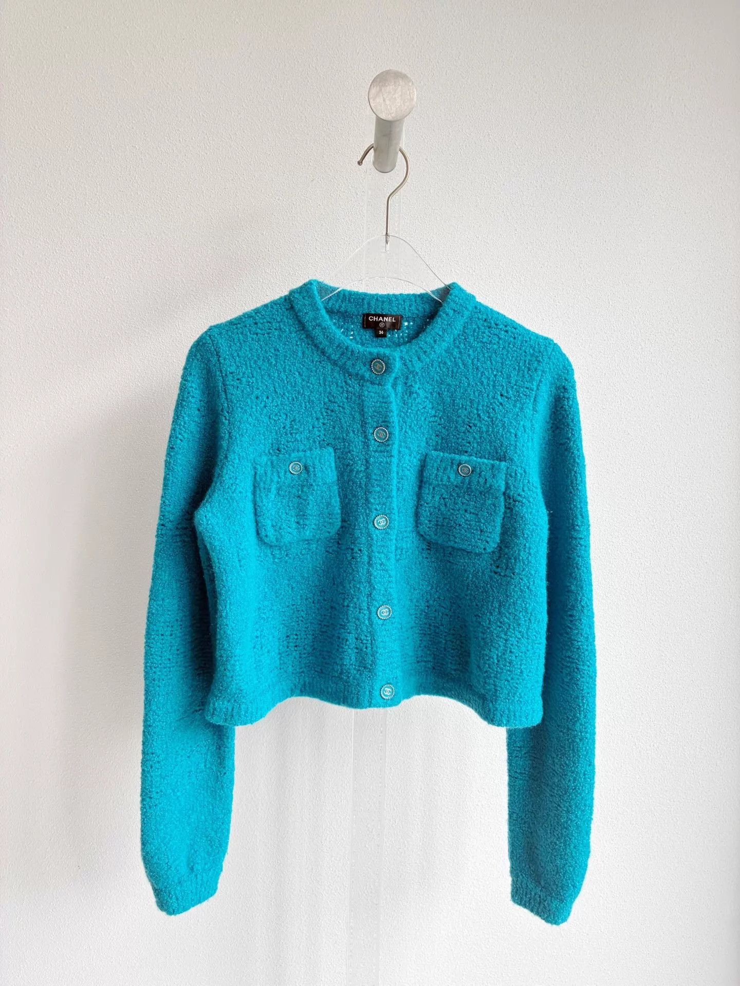 Chanel Chanel Teddy Cashmere Cardigan Blue Women's Size 36 Short Size XS / US 0-2 / IT 36-38 - 1 Thumbnail