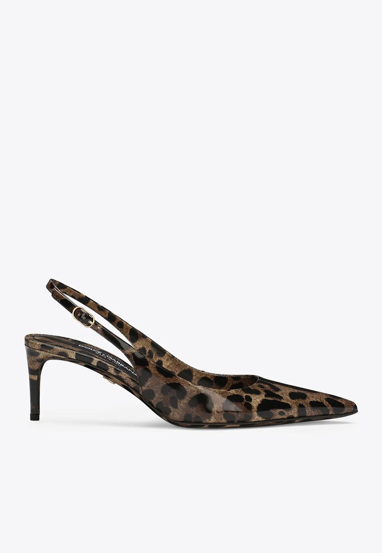 Dolce & Gabbana o1s22i1n0225 Leopard Print Slingback Pumps in Brown/Black Size US 7 / IT 37 - 1 Thumbnail