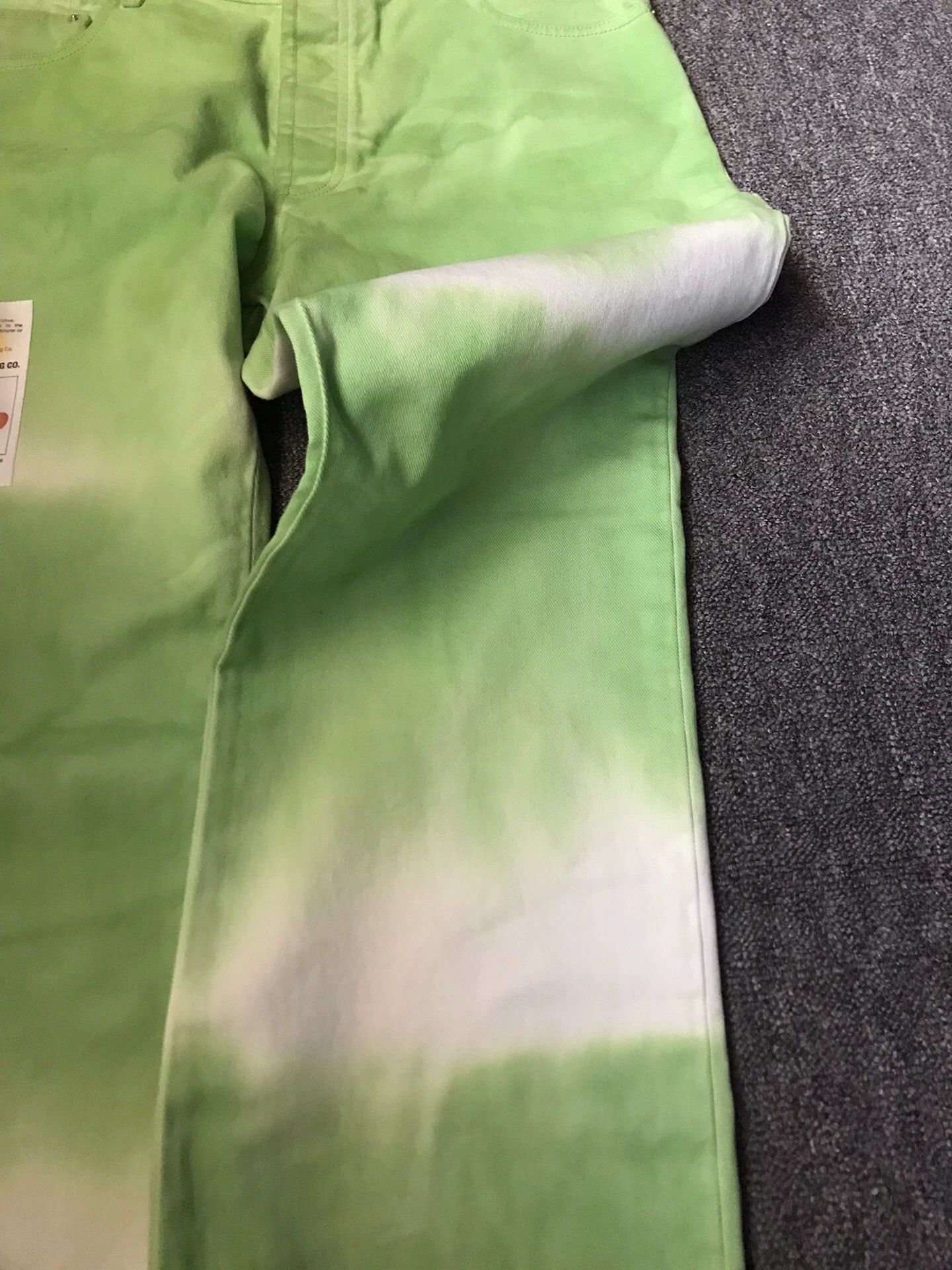 Heron Preston Heron Preston White Green Gradient Dye Straight Pant 33 Size US 33 - 3 Thumbnail