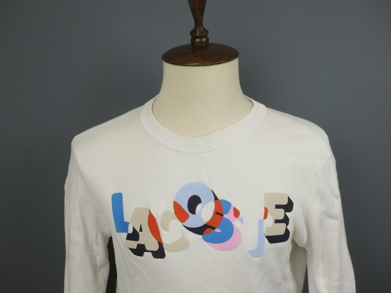 Lacoste Lacoste White Graphic Logo Pullover Sweatshirt Size 44 Size M / US 6-8 / IT 42-44 - 10 Thumbnail
