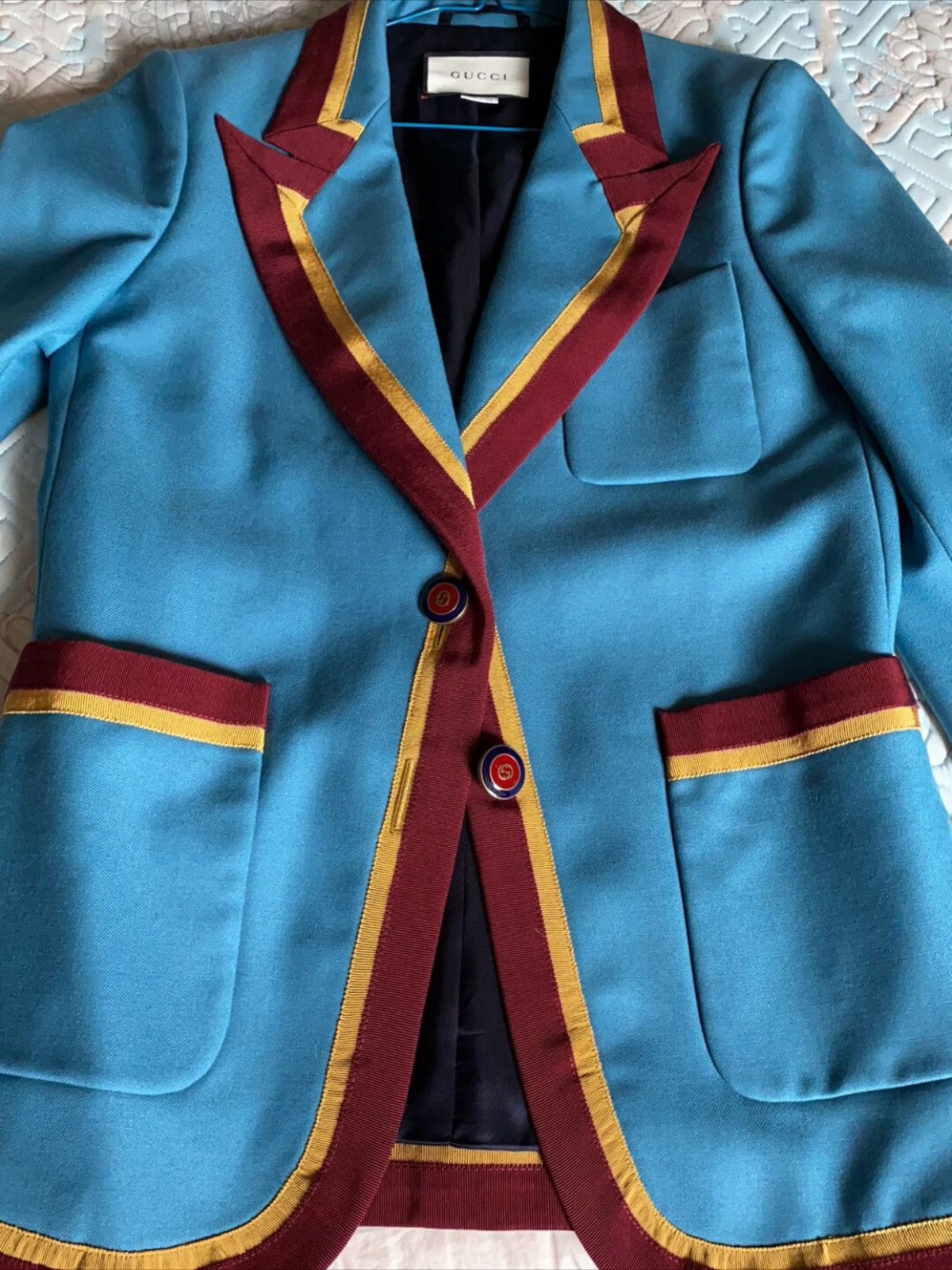 Gucci Gucci Wool Jacket With Ribbon Trim Size S / US 4 / IT 40 - 1 Thumbnail