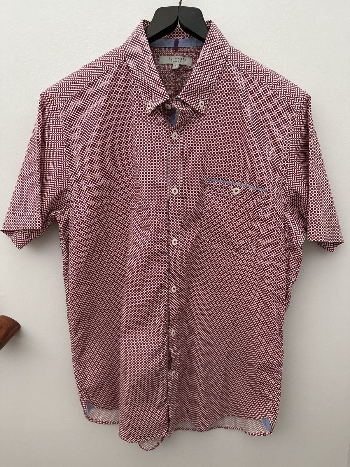 Ted Baker Ted Baker Short Sleeve Button Up Size 4 Slim Fit Size US L / EU 52-54 / 3 - 1 Thumbnail