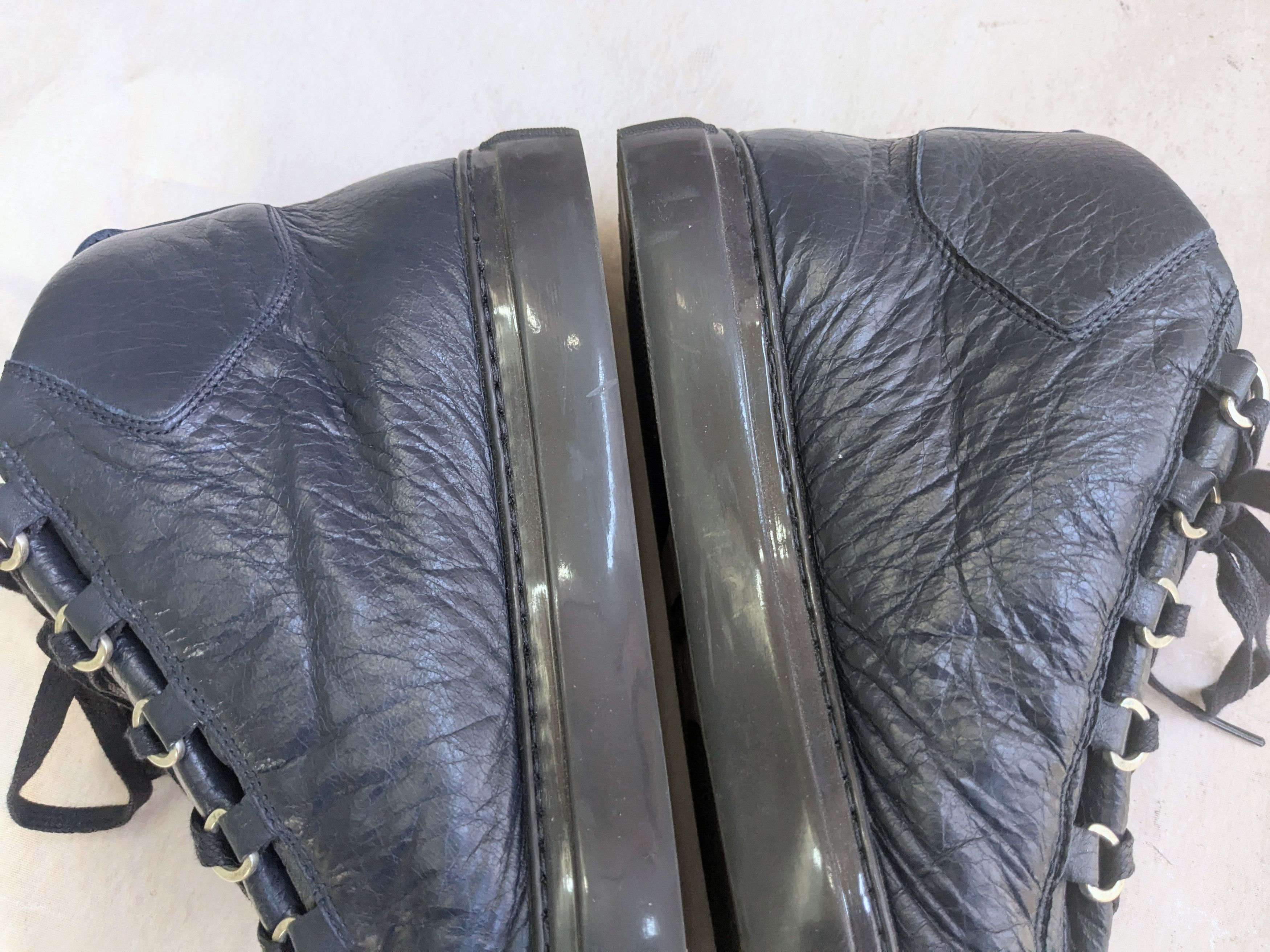Balenciaga Balenciaga Arena Navy Blue 12 Leather High Tops Size US 12 / EU 45 - 7 Thumbnail