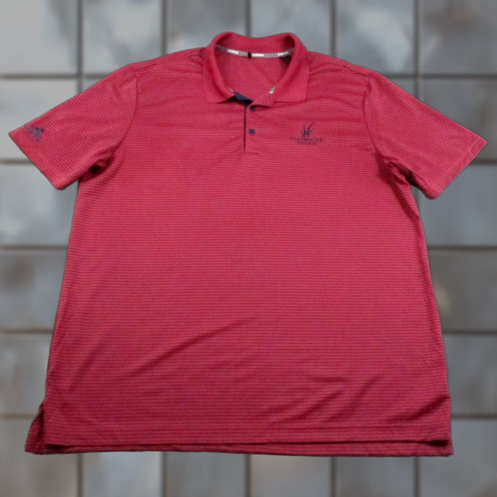 Adidas Adidas Polo Shirt Mens XL Red Striped Coldwater Golf Club Golf Performance Polo Shirt Size US XL / EU 56 / 4 - 1 Thumbnail