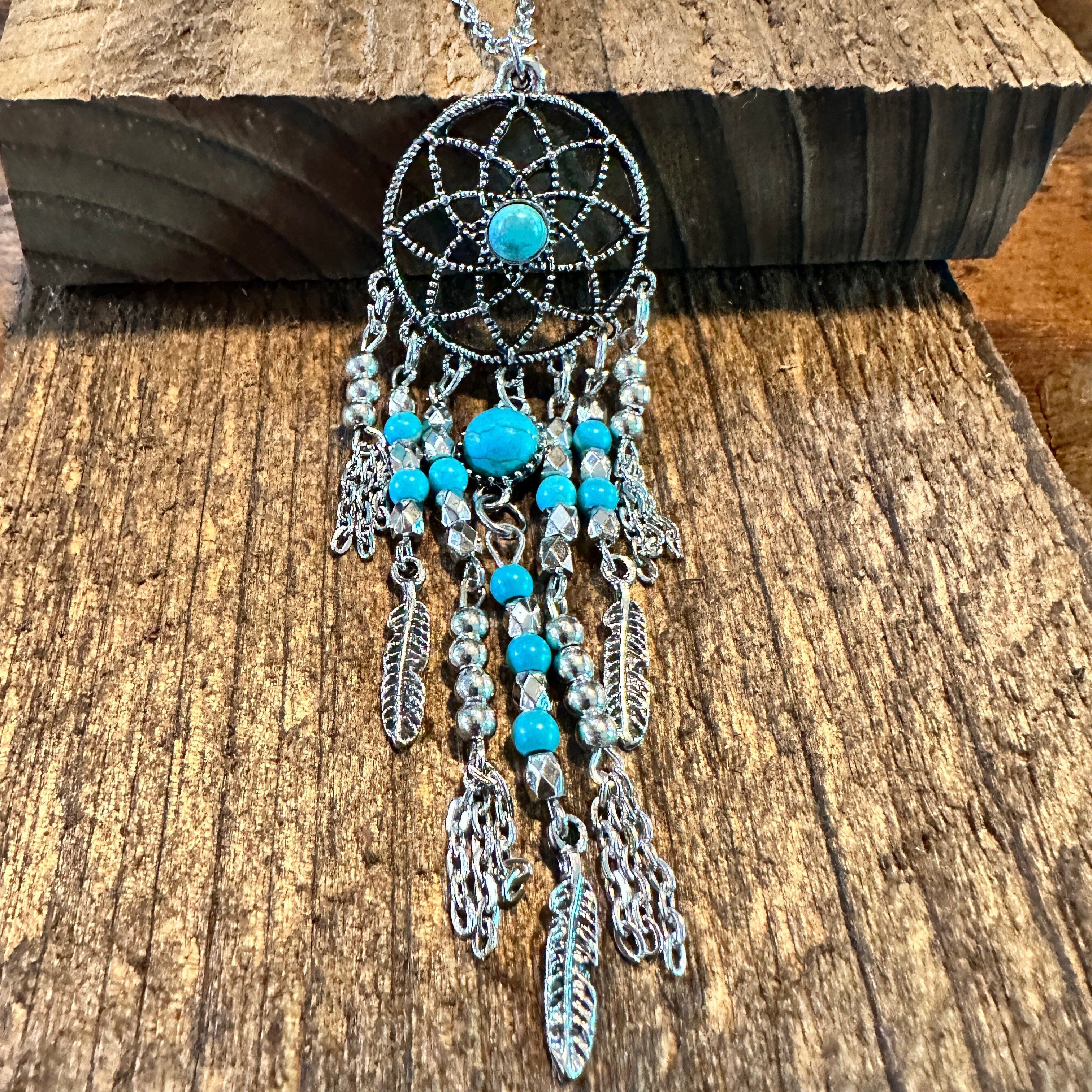 Other Turquoise Dream Catcher Tassel Necklace - Bohemian Native Am Size ONE SIZE - 7 Thumbnail