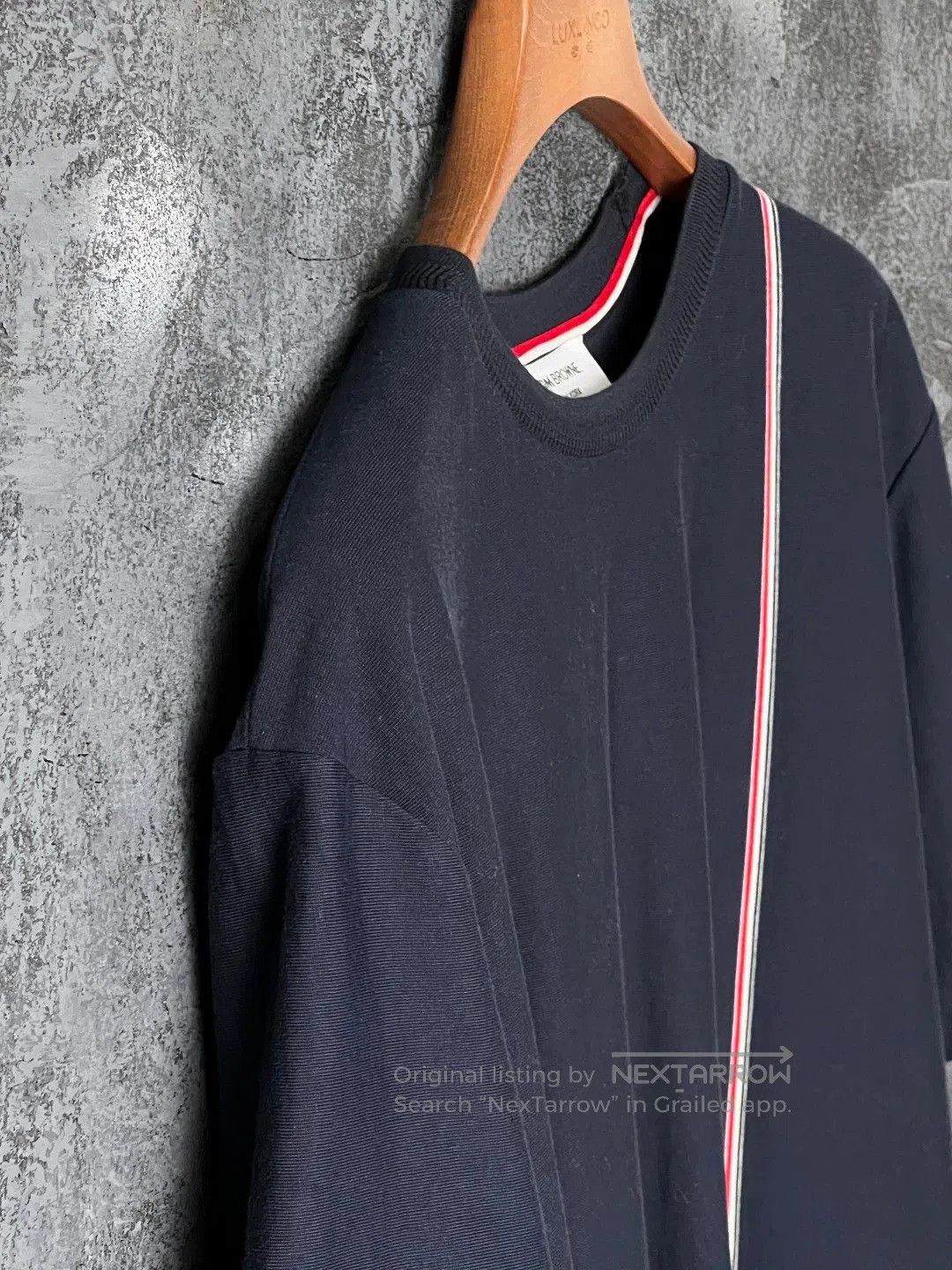 Thom Browne THOM BROWNE Navy Stripe Cotton Tee. Size US M / EU 48-50 / 2 - 6 Thumbnail