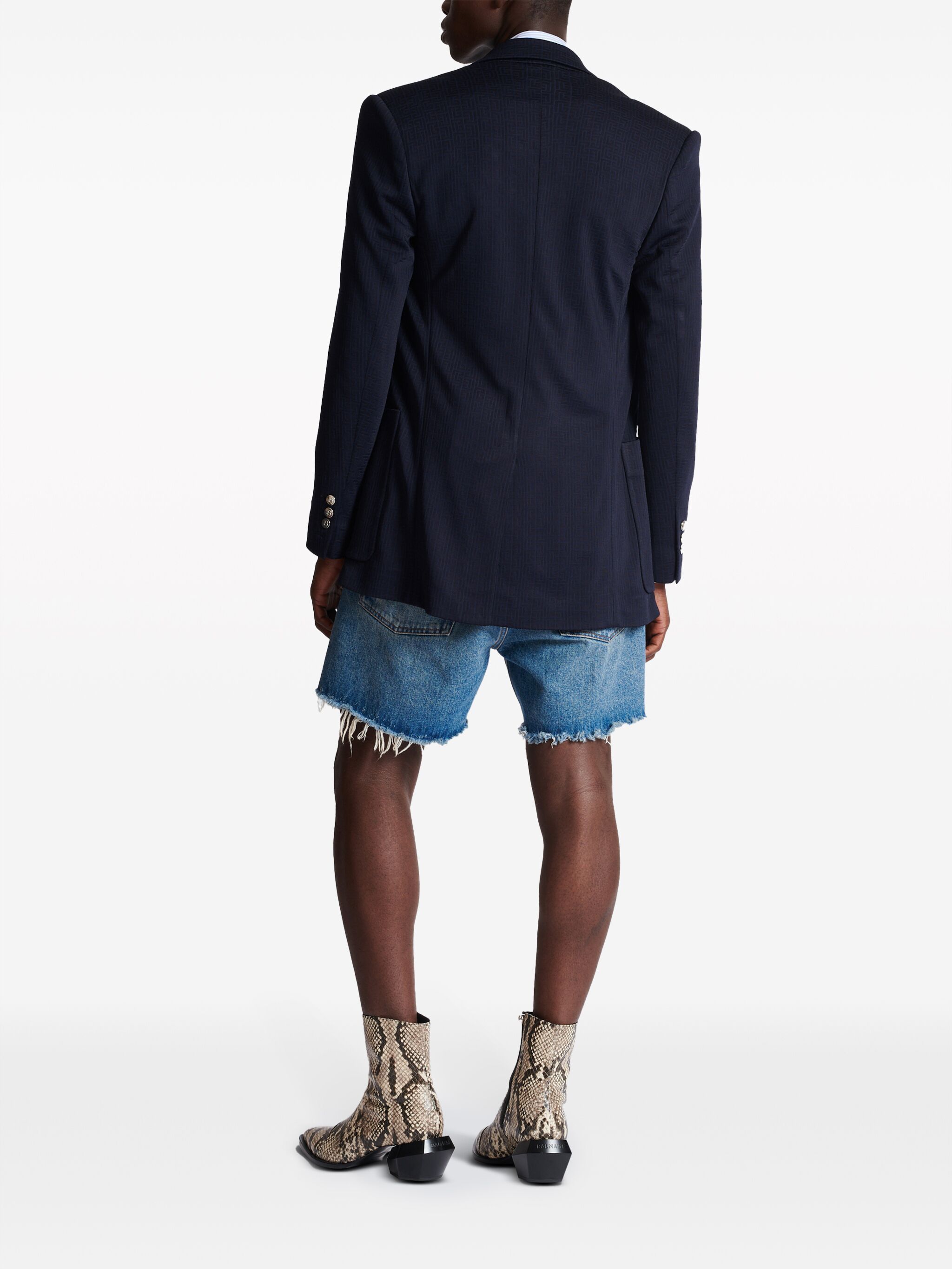Balmain o1s1wg110125 Double-breasted Blazer in Blue Size US L / EU 52-54 / 3 - 4 Thumbnail