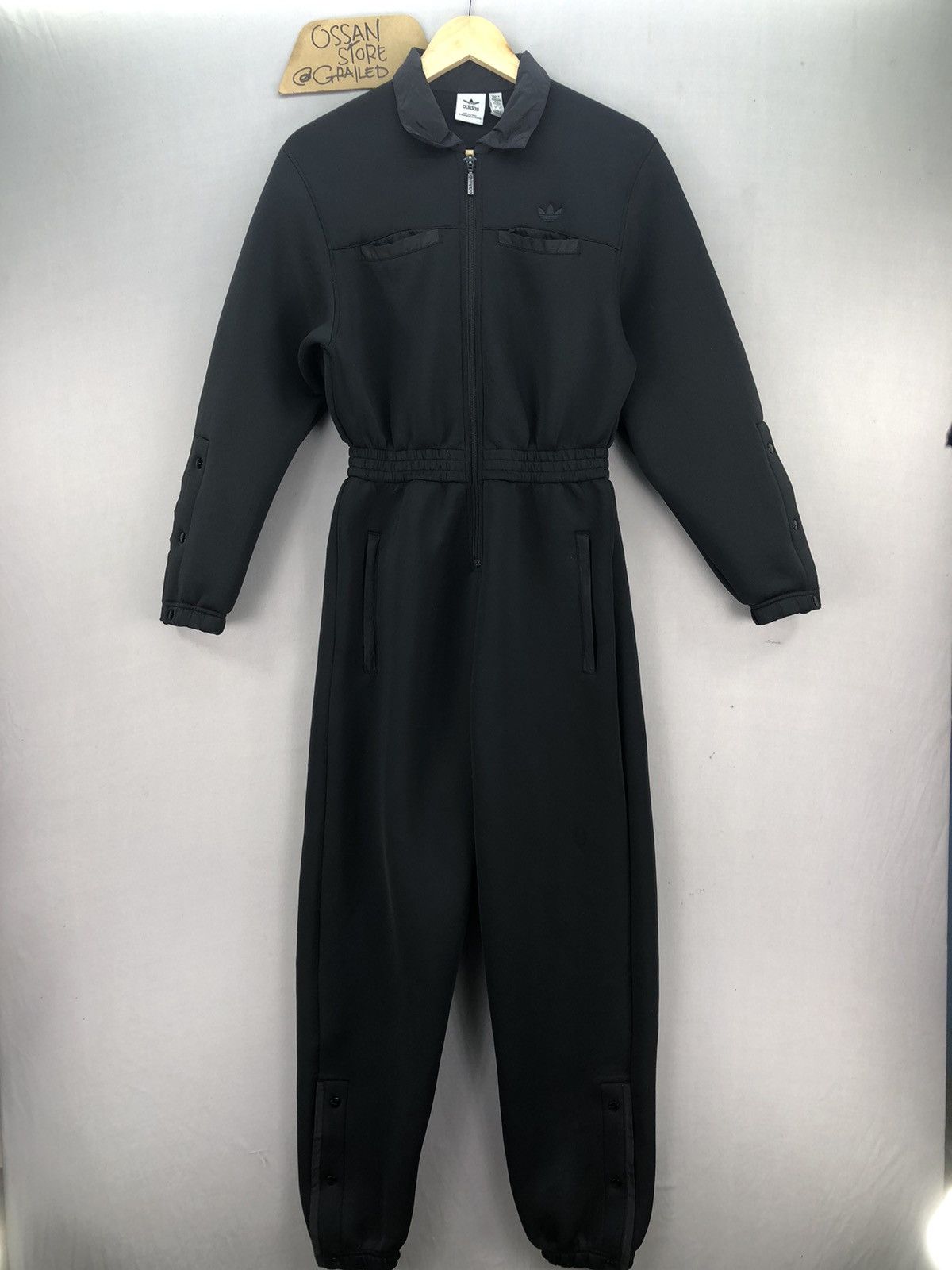 Adidas Adidas All Black Overalls Jumpsuit Size US 29 - 1 Thumbnail