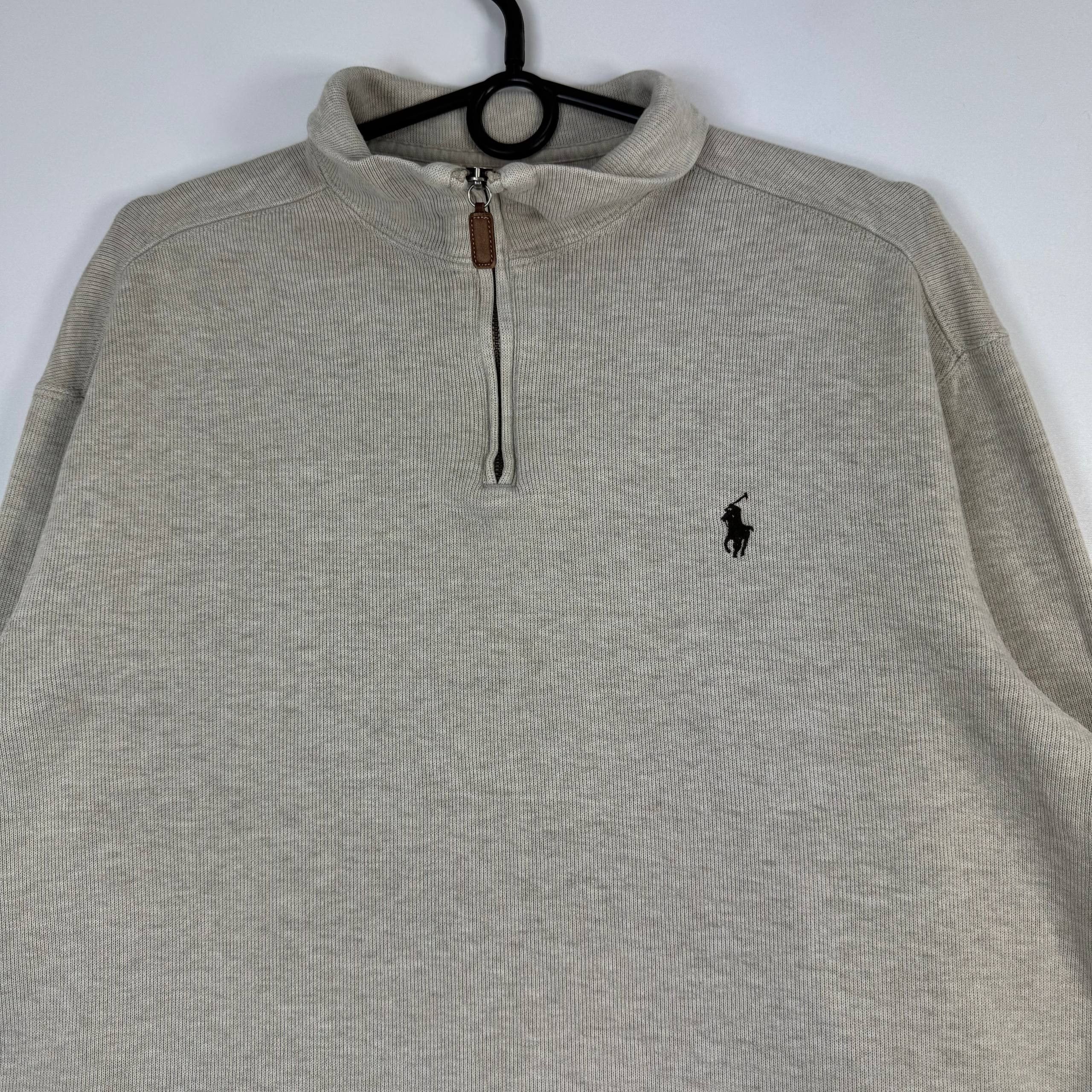 Polo Ralph Lauren Polo Ralph Lauren Half Zip Sweater Beige Cotton Men Size M Size US M / EU 48-50 / 2 - 2 Thumbnail