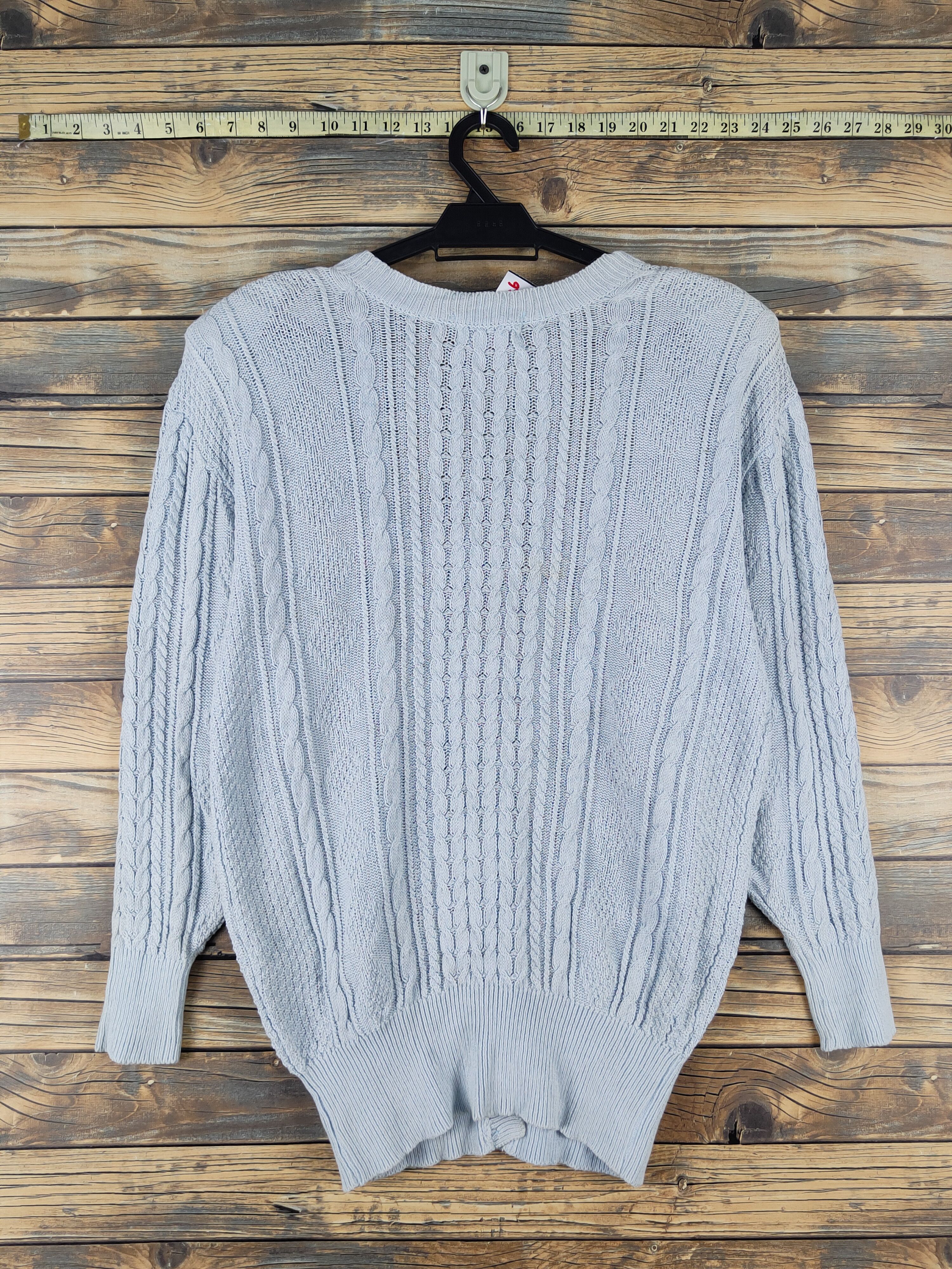 Aran Isles Knitwear × Japanese Brand Liberal Blue Knitwear Cardigan #W1266 Size M / US 6-8 / IT 42-44 - 7 Thumbnail