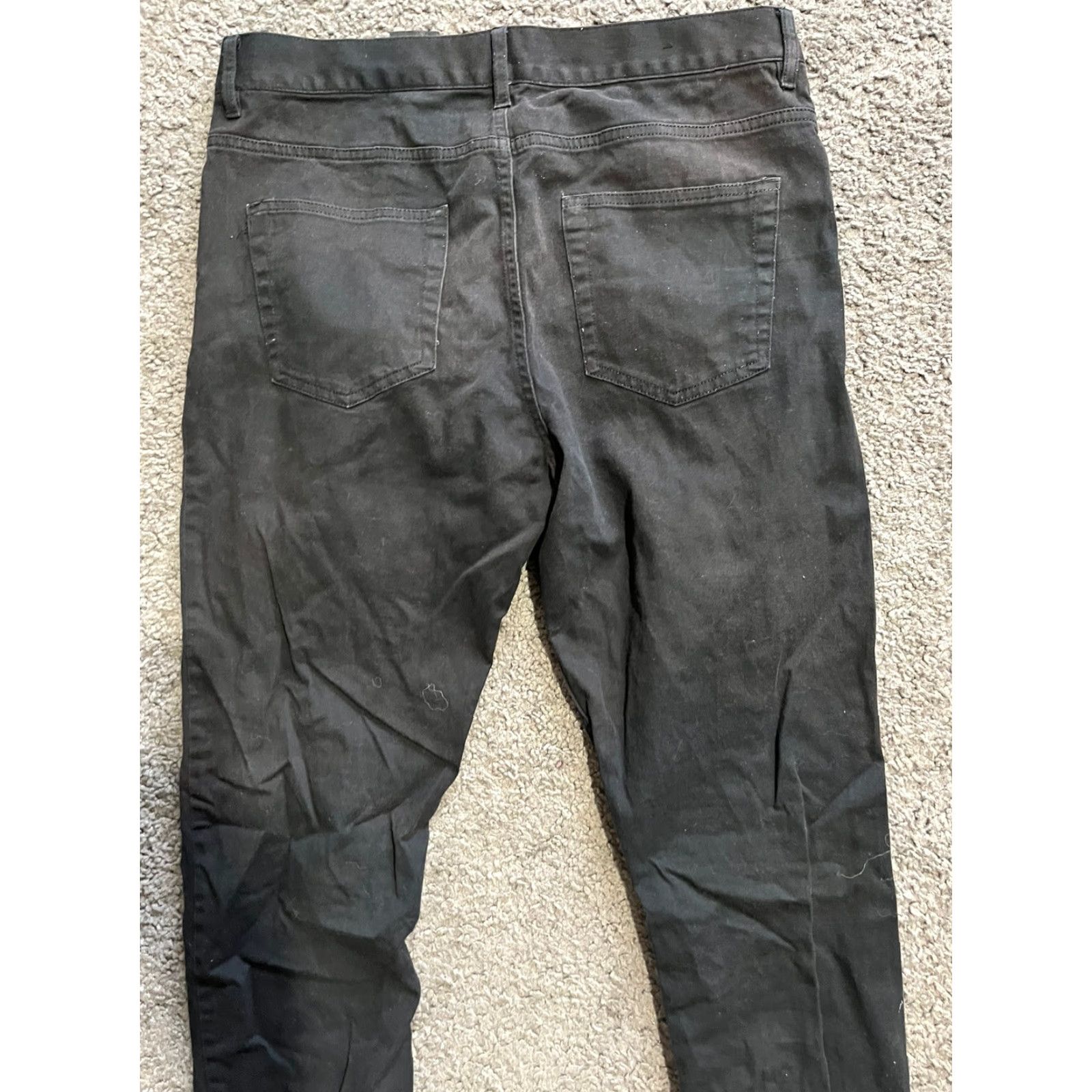 H&M H&M L.O.G.G. H.M Slim Fit Jeans 31 Black Solid Men's Button Fly Zip 5-Pocket Size US 31 - 5 Thumbnail