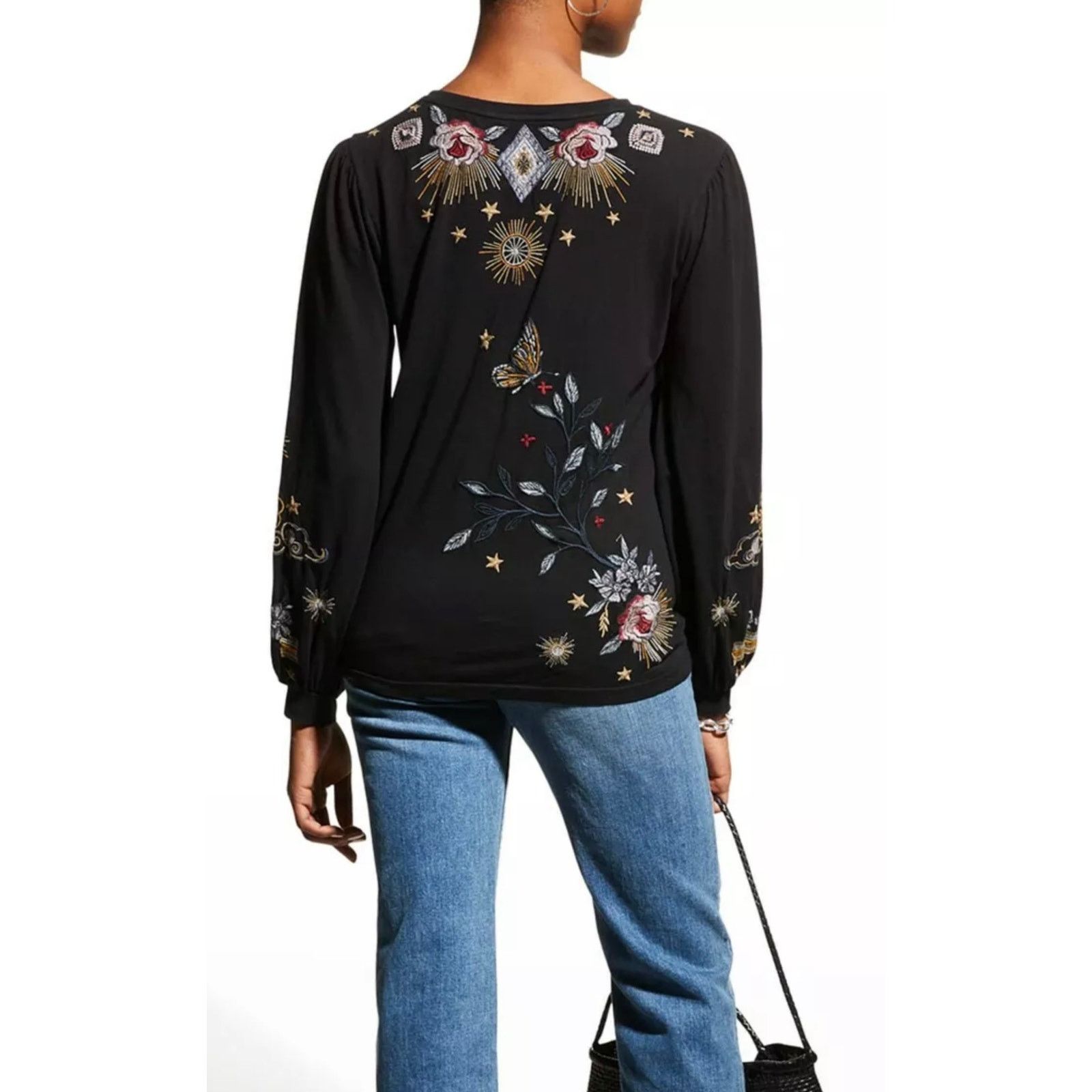 Johnny Was Johnny Was Selah Cuffed Puff Whimsigoth Embroidered Shirt S Size S / US 4 / IT 40 - 2 Thumbnail