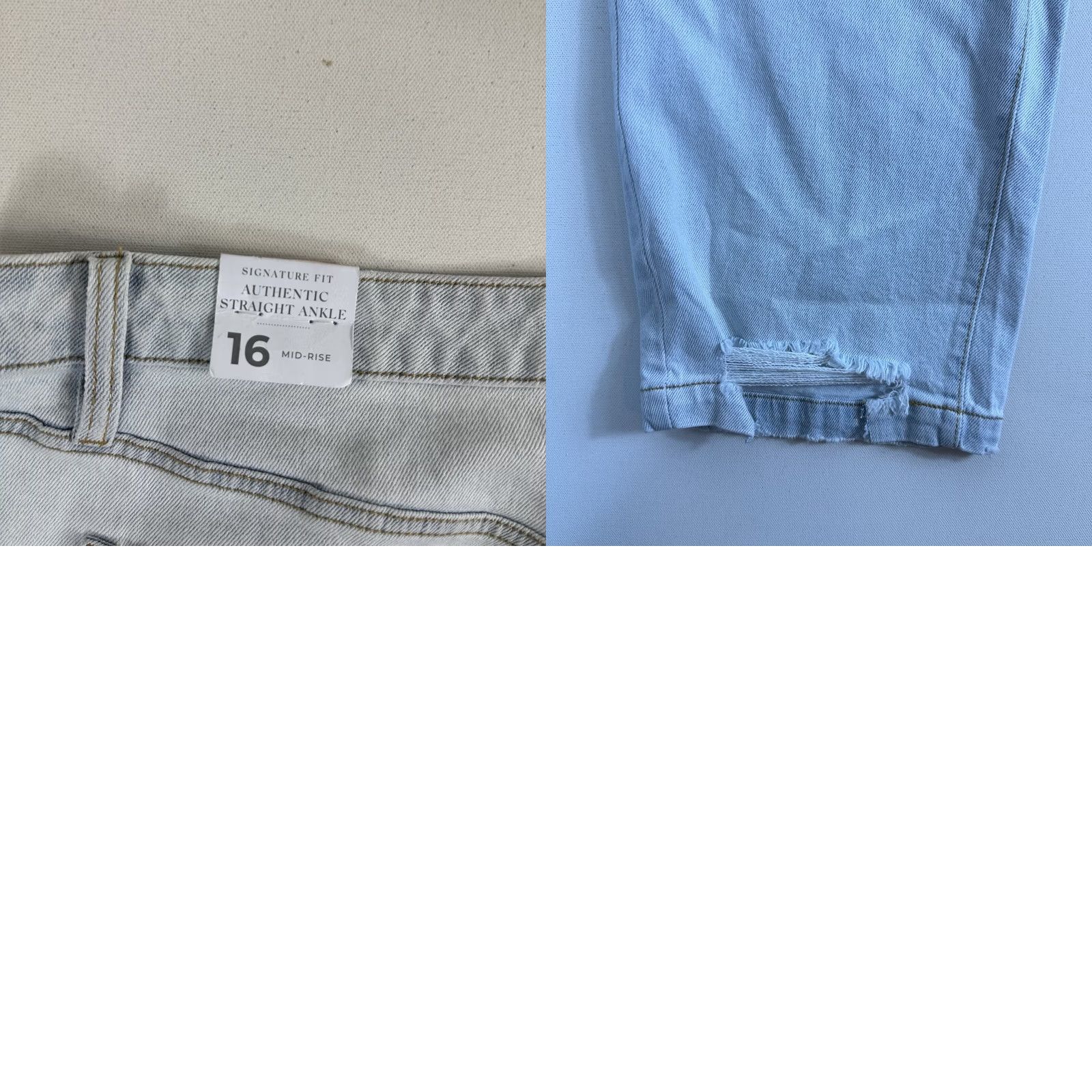 Vintage Lane Bryant Jeans Women 16 Mid Rise Straight Ankle Light Wash Blue signature Fit Denim Pants Size 38" / US 16 / IT 52 - 8 Thumbnail