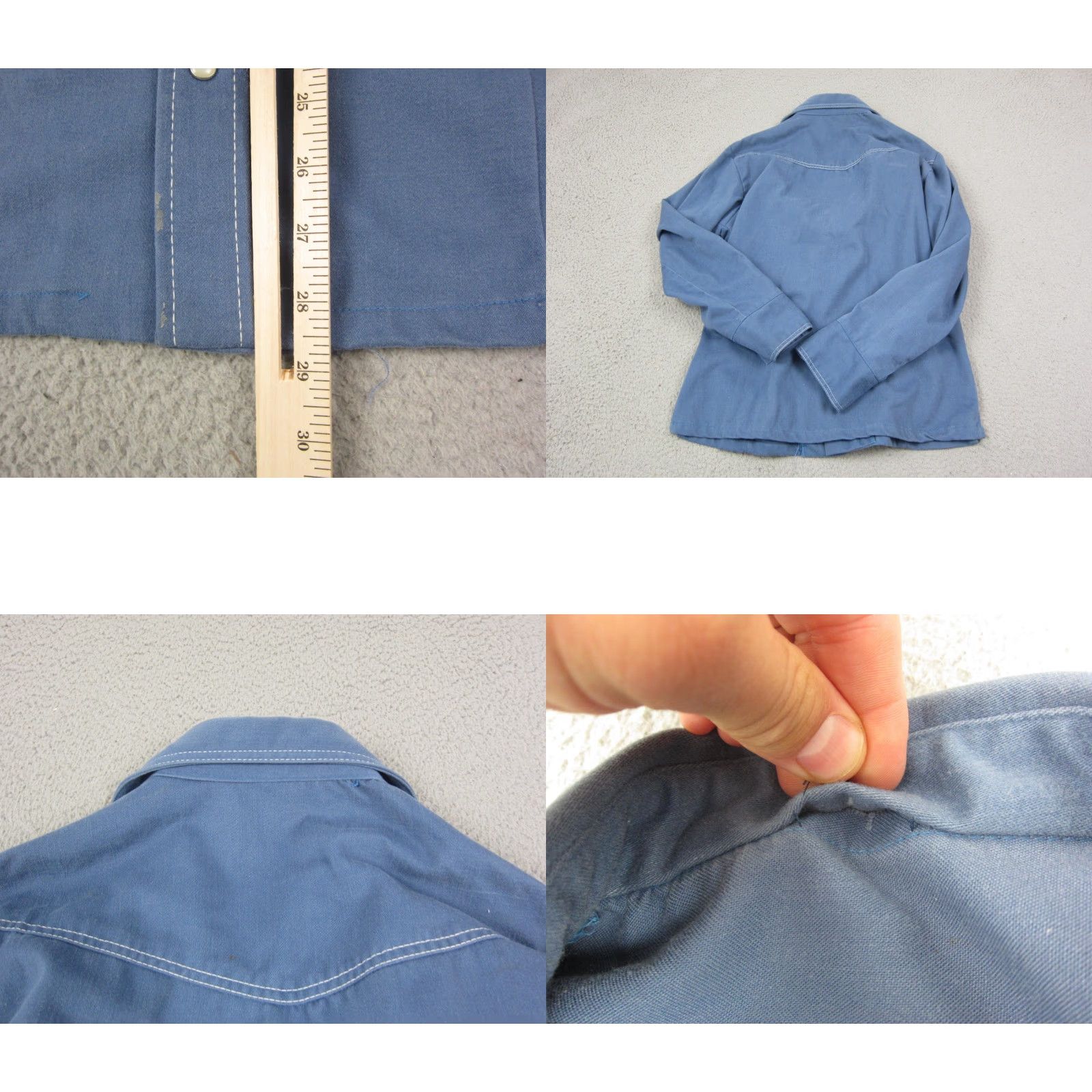 Vintage VINTAGE Western Shirt Mens M Blue Button Up Snap 60s 70s Casual Chamois Shirt Size US M / EU 48-50 / 2 - 8 Thumbnail