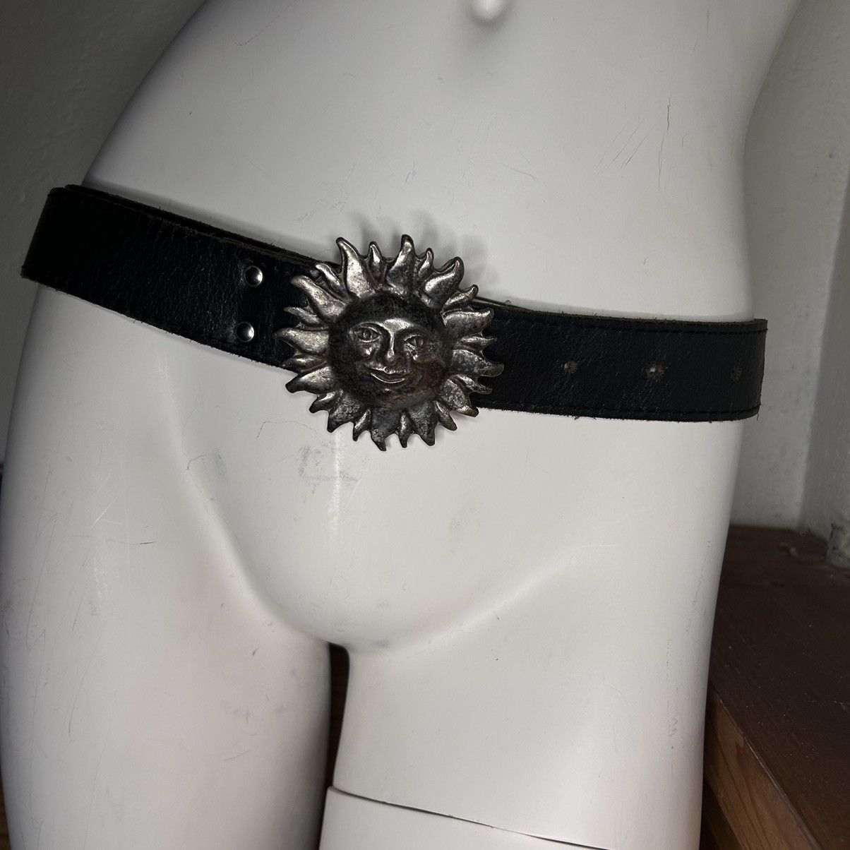 Affliction × Vintage Vintage Leather Belt Big Buckle Size ONE SIZE - 4 Thumbnail