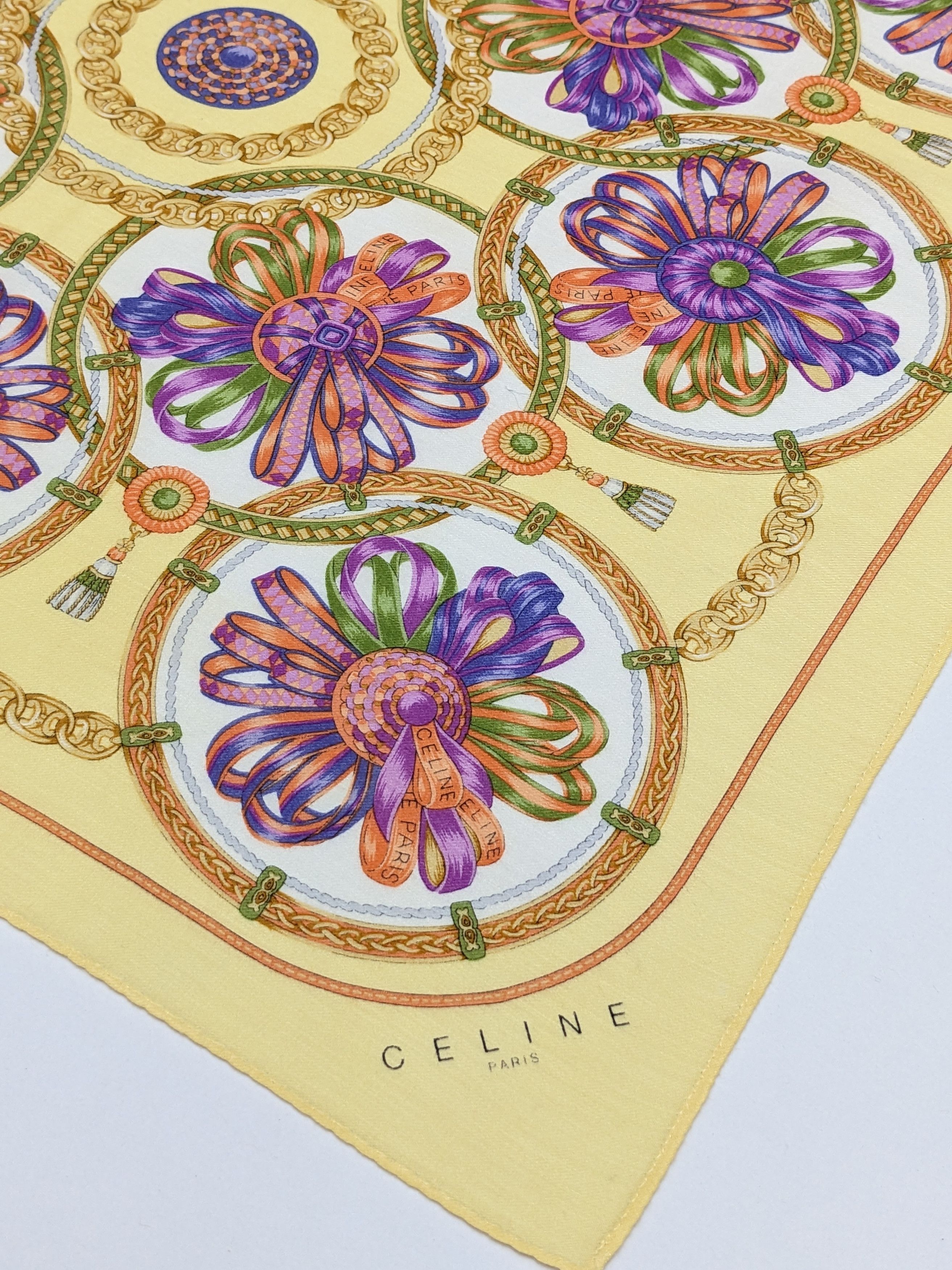 Celine Vintage Celine Paris Yellow Ribbon Bow & Gold Chain Size ONE SIZE - 3 Thumbnail