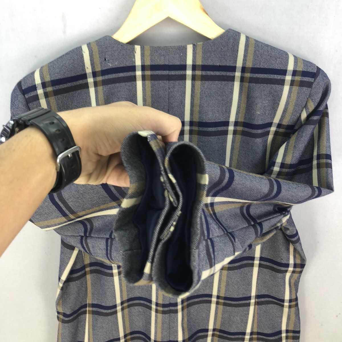 Aquascutum Vintage Aquascutum No Collar Jacket Size S / US 4 / IT 40 - 13 Thumbnail