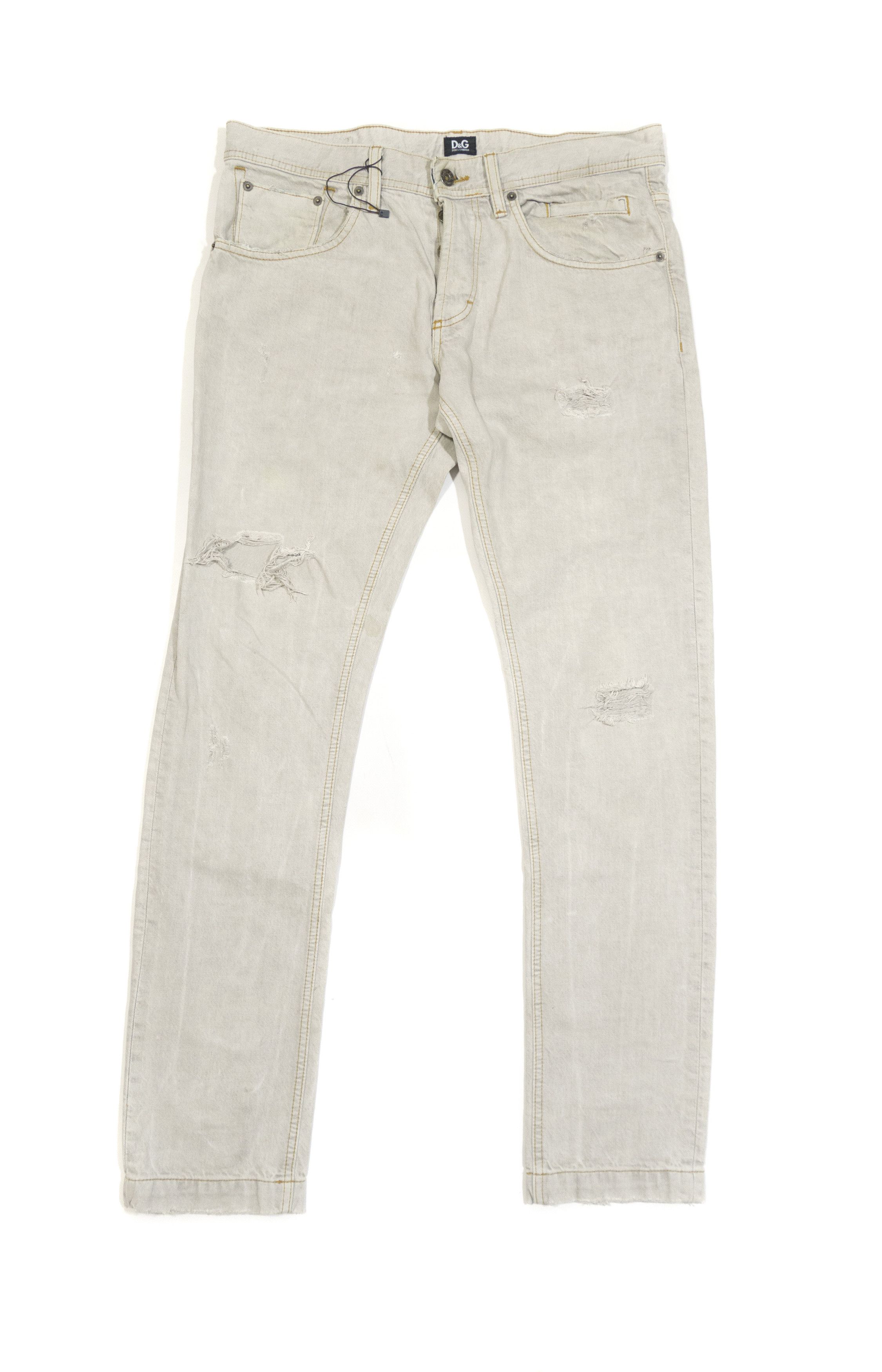 Dolce & Gabbana 00S Distressed Mud Dirty Loose Jeans Vintage Size US 32 / EU 48 - 1 Thumbnail