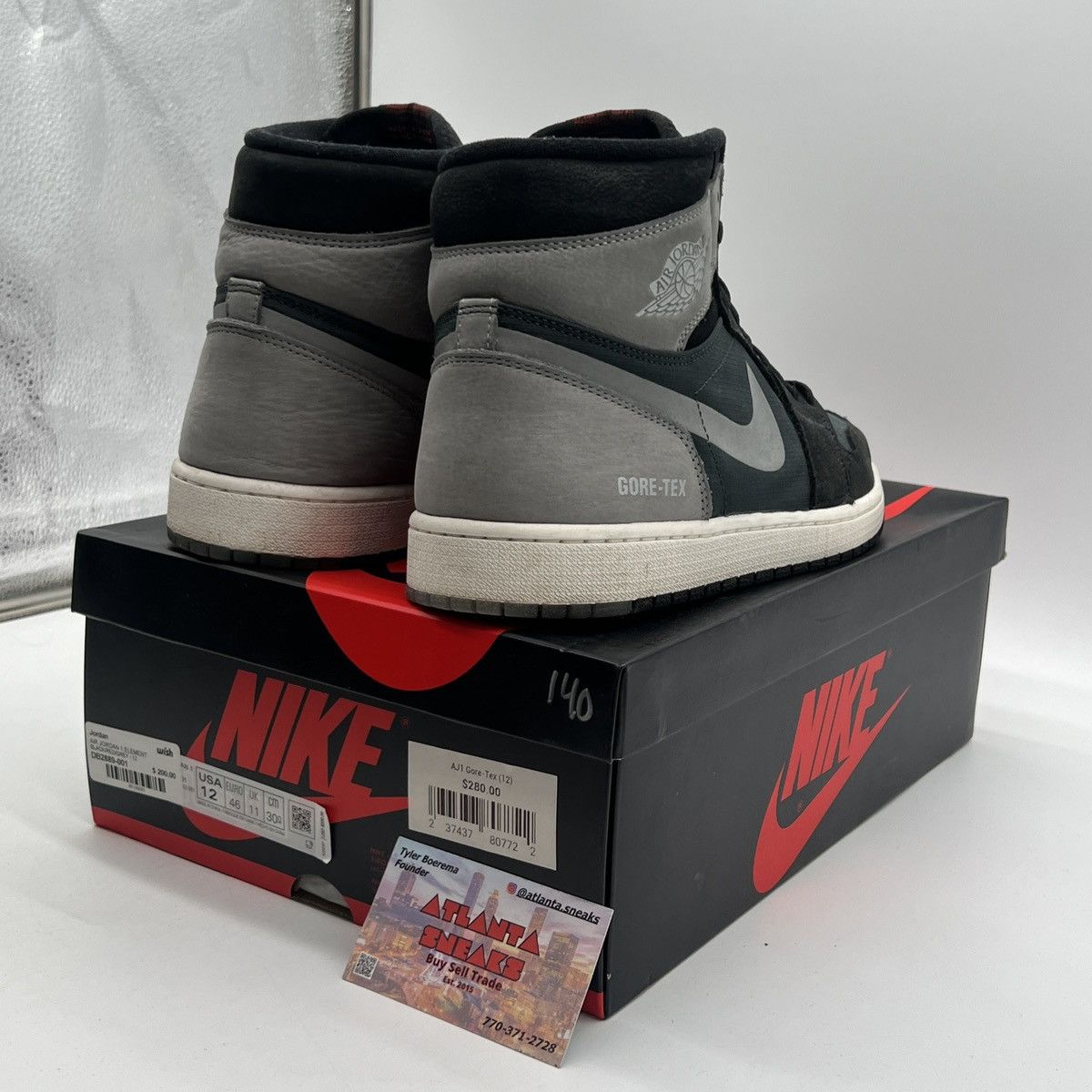 Nike Air Jordan 1 high element gore Tex black particle grey Size US 12 / EU 45 - 5 Thumbnail