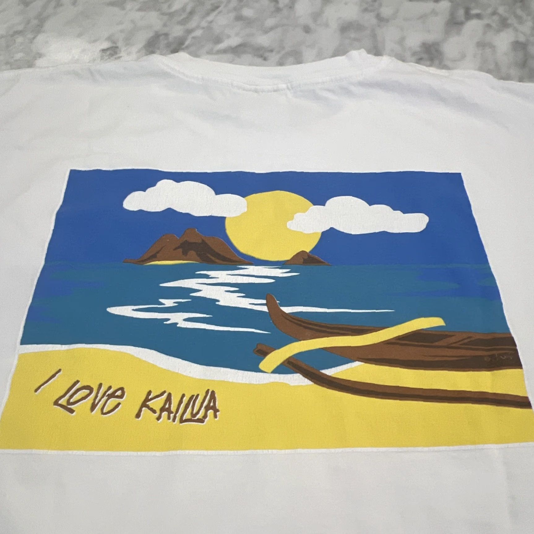 Jerzees Vintage I Love Kailua Graphic T Shirt Large Double Sided Ocean Beach Cotton Size US L / EU 52-54 / 3 - 4 Thumbnail