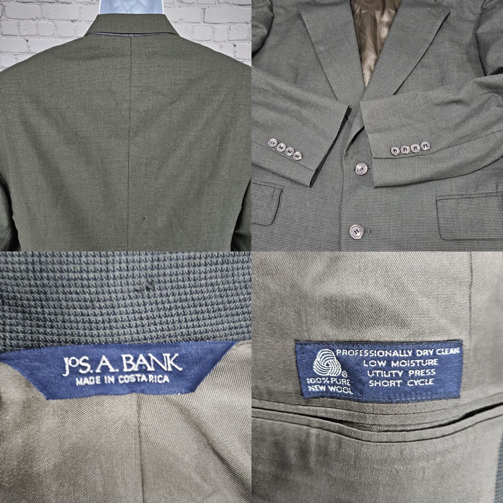 Jos. A. Bank Jos A Bank Green 100% Wool Blazer Sport Coat 42S 2 Button Business Express Size 42R - 9 Thumbnail