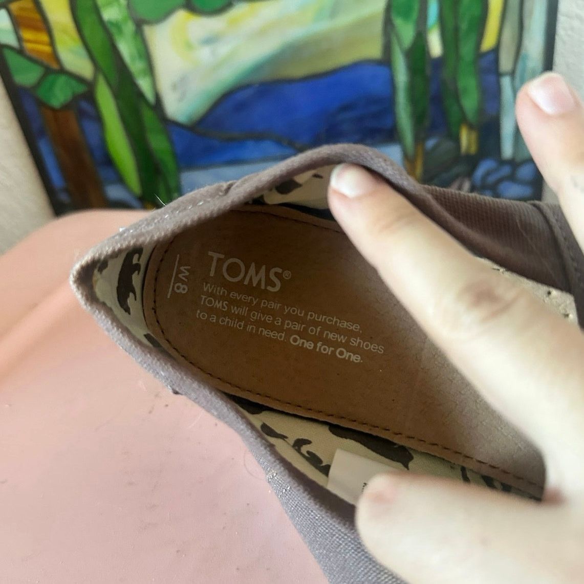 Toms toms grey beige slip on shoes Size US 8 / IT 38 - 2 Thumbnail