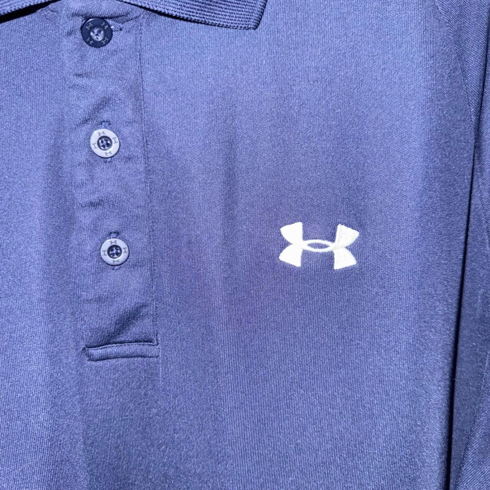 Under Armour Under Armour Mens XL Navy Blue Short Sleeve Golf Polo Shirt Size US XL / EU 56 / 4 - 4 Thumbnail