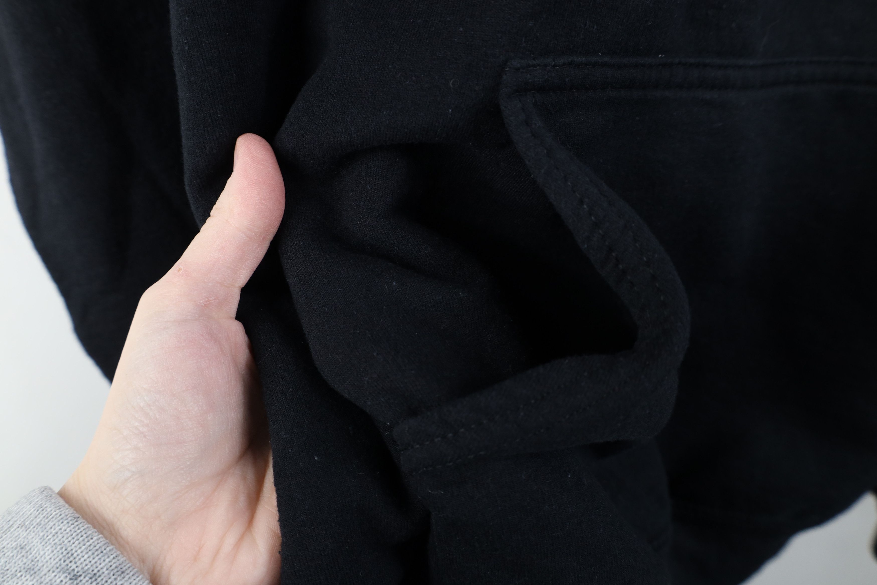 Vintage Vintage 90s Y2K Streetwear Blank Hoodie Sweatshirt Black Size US L / EU 52-54 / 3 - 5 Thumbnail