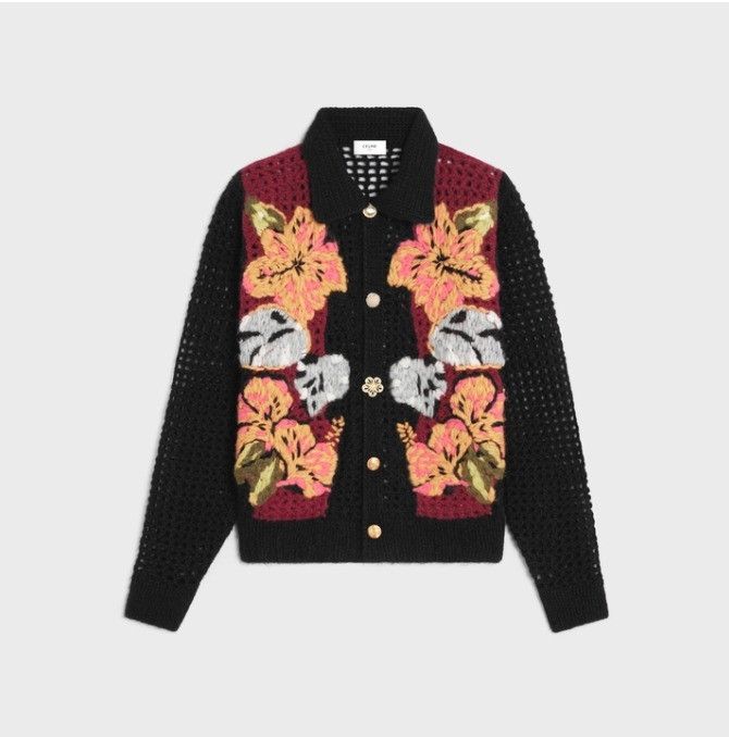 Celine o1bcso1str0824 Crocheted Floral Cardigan in Multicolor Size US XS / EU 42 / 0 - 1 Thumbnail