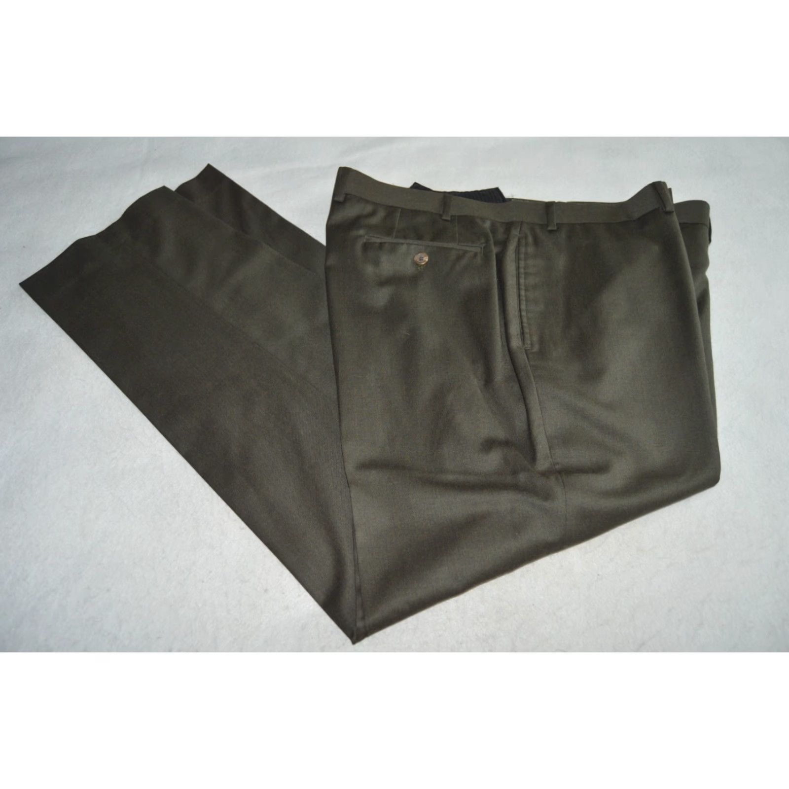 Ralph Lauren Mens Lauren Ralph Lauren Dress Pants Brown 40/32 Wool Pleated Cuff Size US 40 / EU 56 - 2 Thumbnail