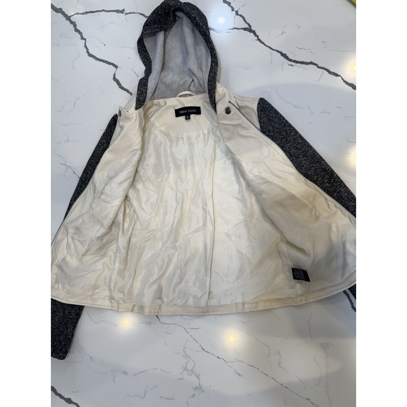 New Look New Look Womens S Hooded Moto Jacket Faux Leather Zip pocket Size S / US 4 / IT 40 - 11 Thumbnail
