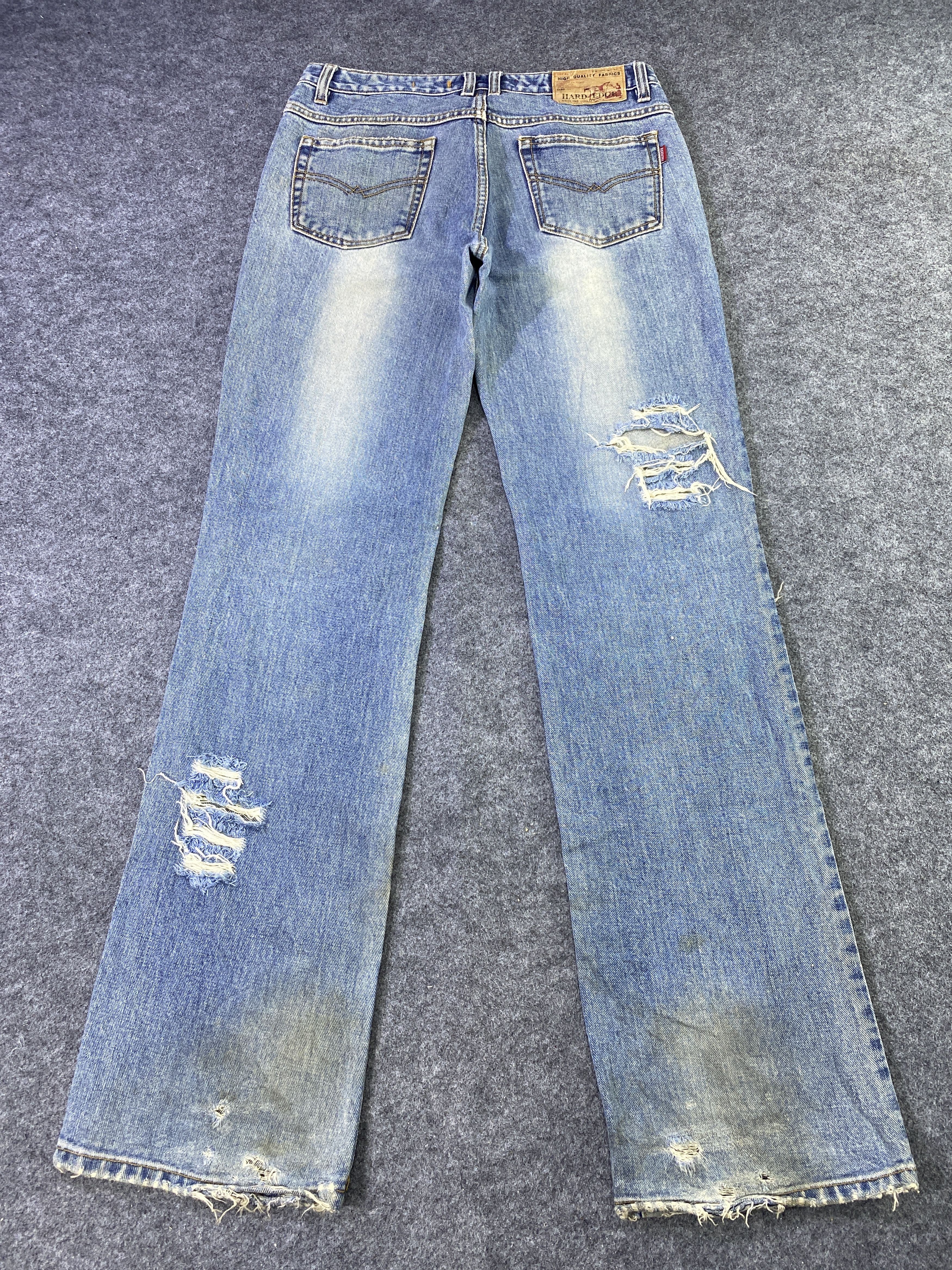 Japanese Brand Hard Edge Distressed Blue Wash Jeans - J965 Size US 30 / EU 46 - 4 Thumbnail