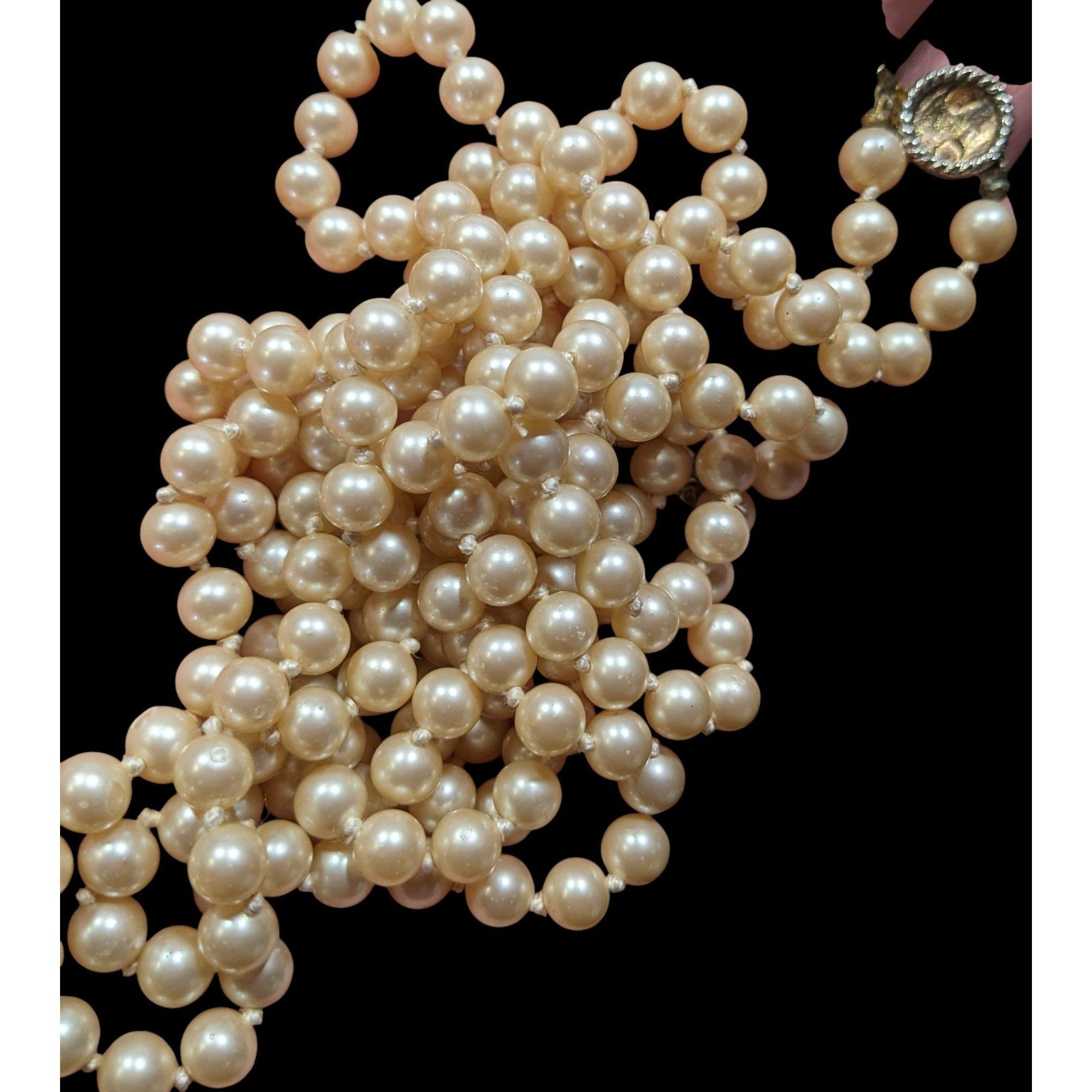 Other Vintage Japanese Cream Faux Pearl Extra Long Beaded Necklace Size ONE SIZE - 9 Thumbnail
