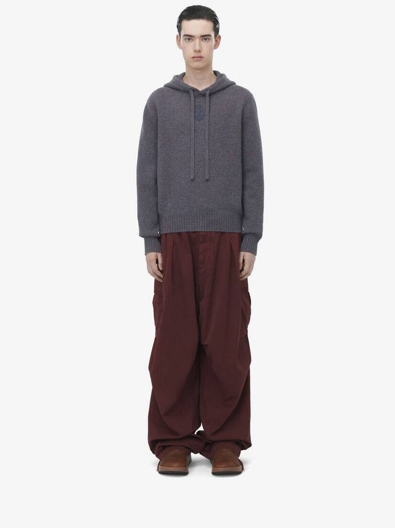 Alexander McQueen o1srvl11e0226 Skull Hooded Sweater In Grey Melange Size US XL / EU 56 / 4 - 3 Thumbnail