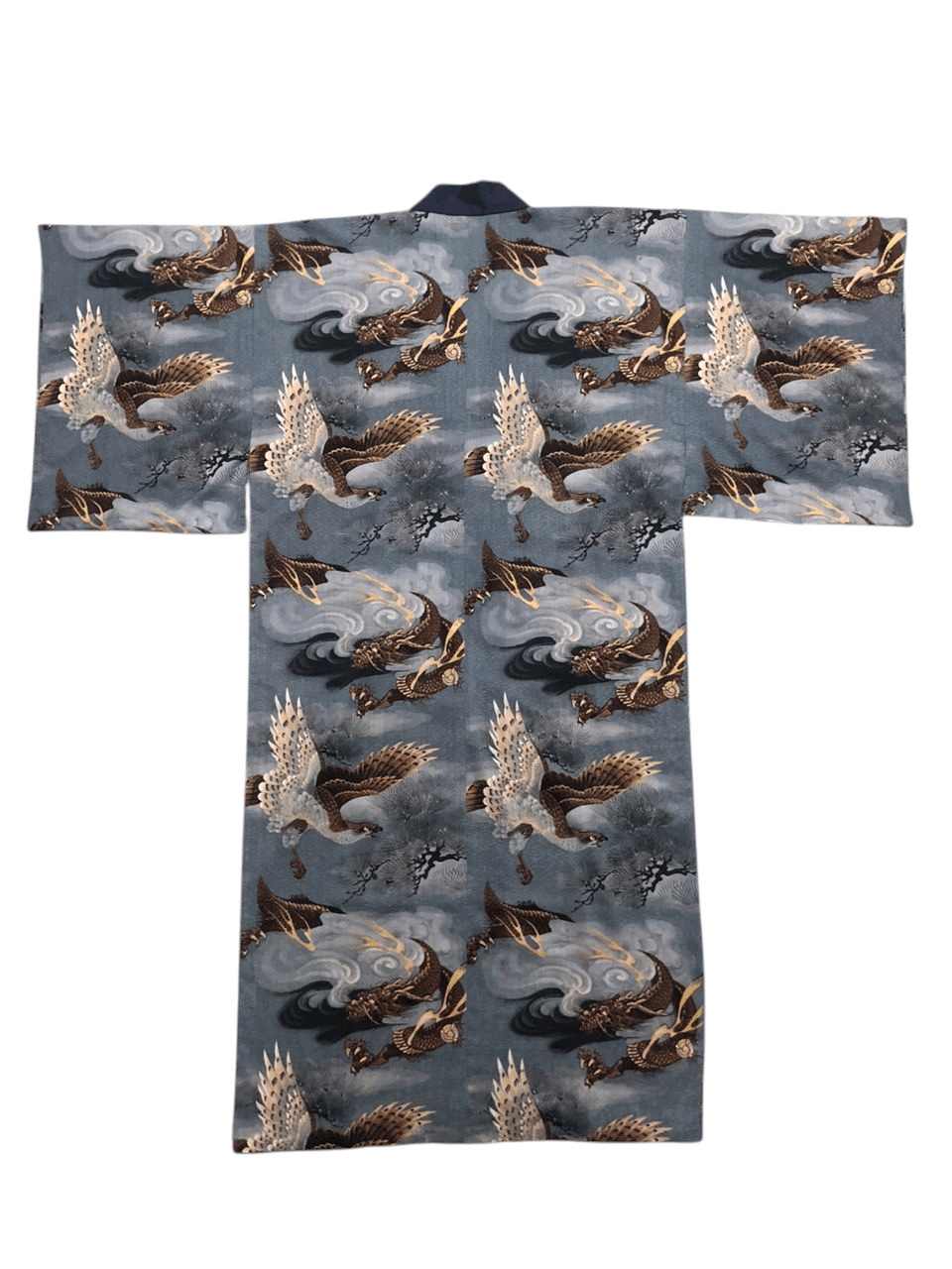 Japanese Brand Vintage Long Kimono Cardigan Dragon Fight With Bird Size US M / EU 48-50 / 2 - 2 Thumbnail