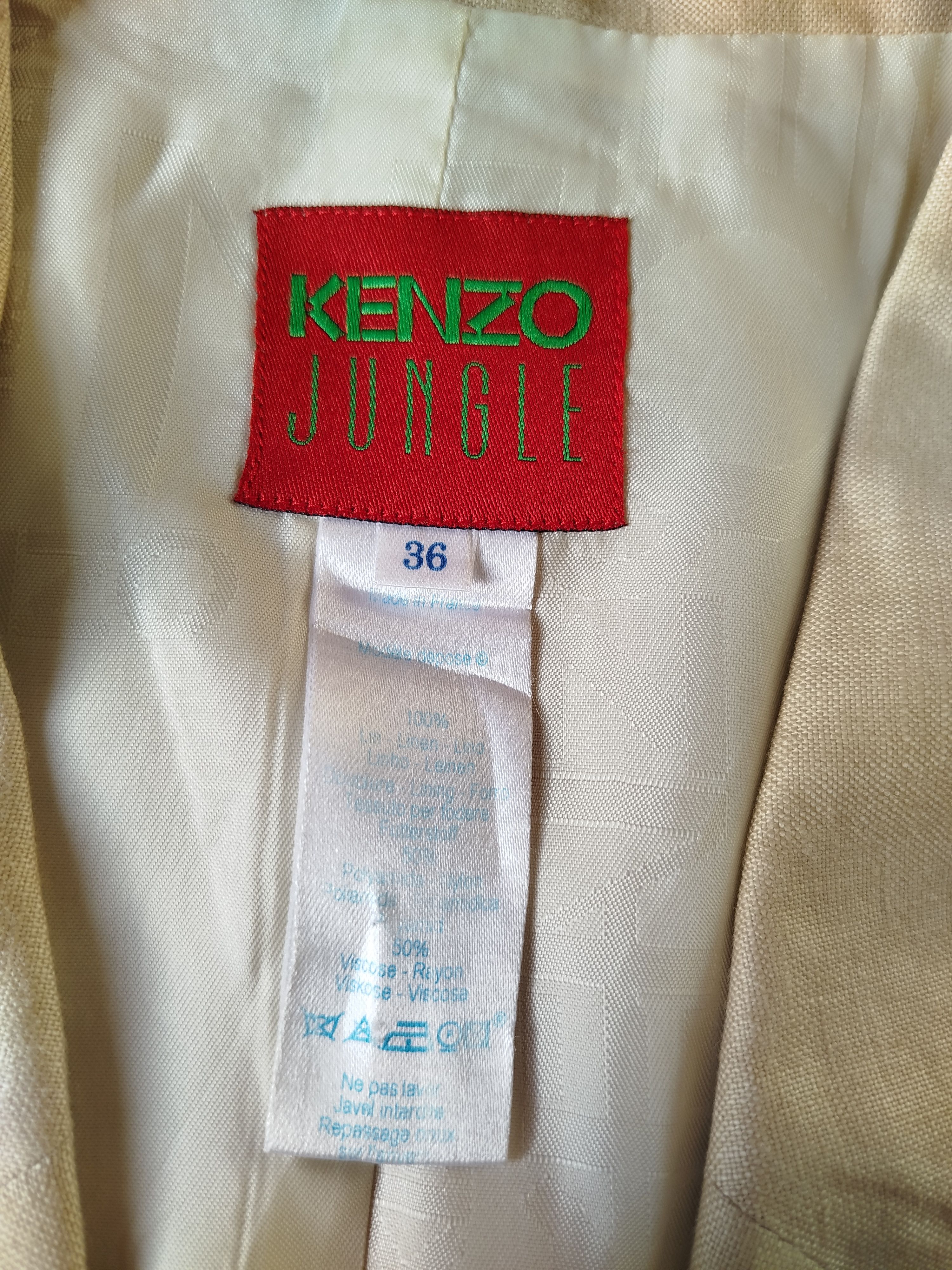 Kenzo KENZO JUNGLE Linen jacket with embroidered motifs Size 36 Size XS / US 0-2 / IT 36-38 - 4 Thumbnail