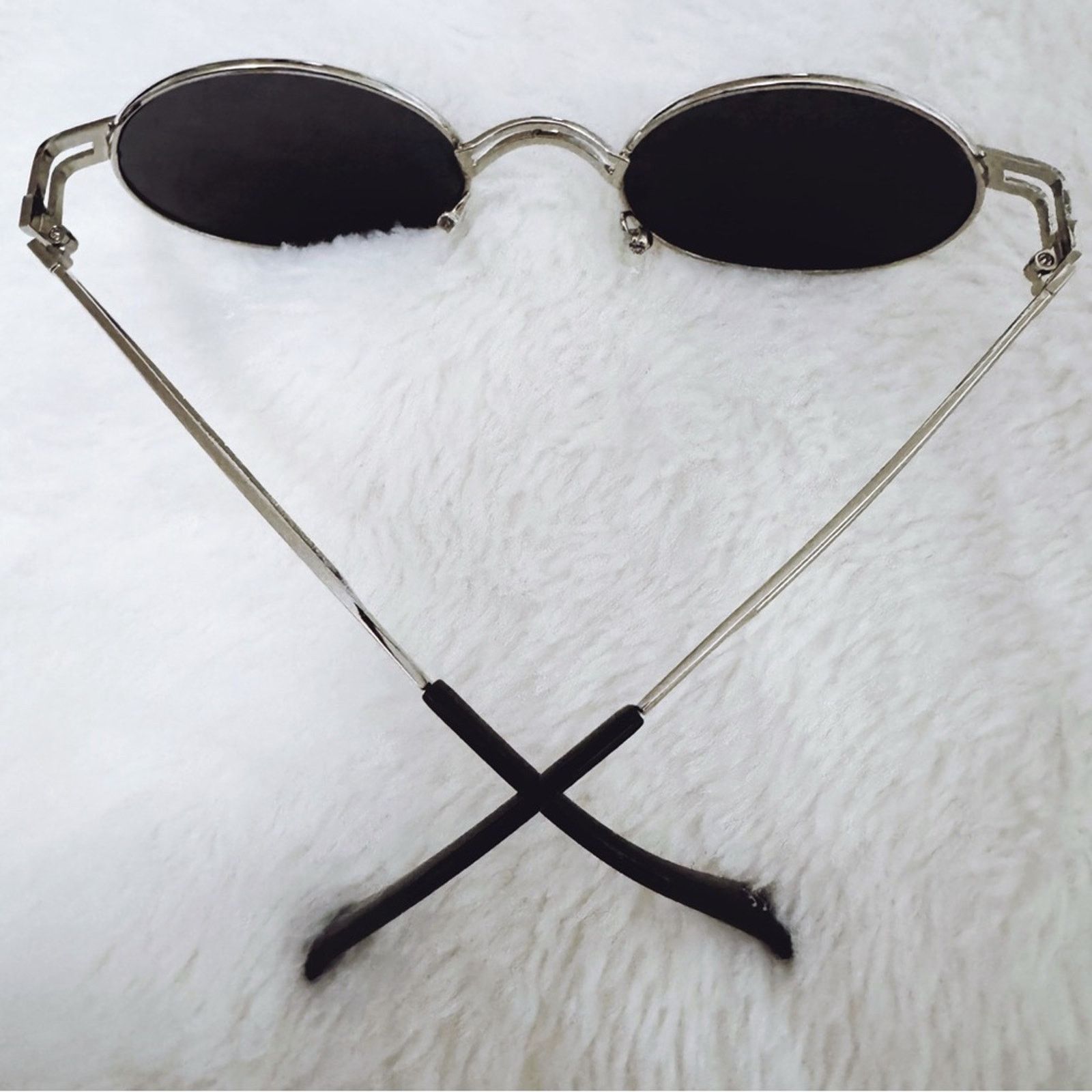 Other Betsy Black with Silver Rim Round Sunglasses Size ONE SIZE - 12 Thumbnail