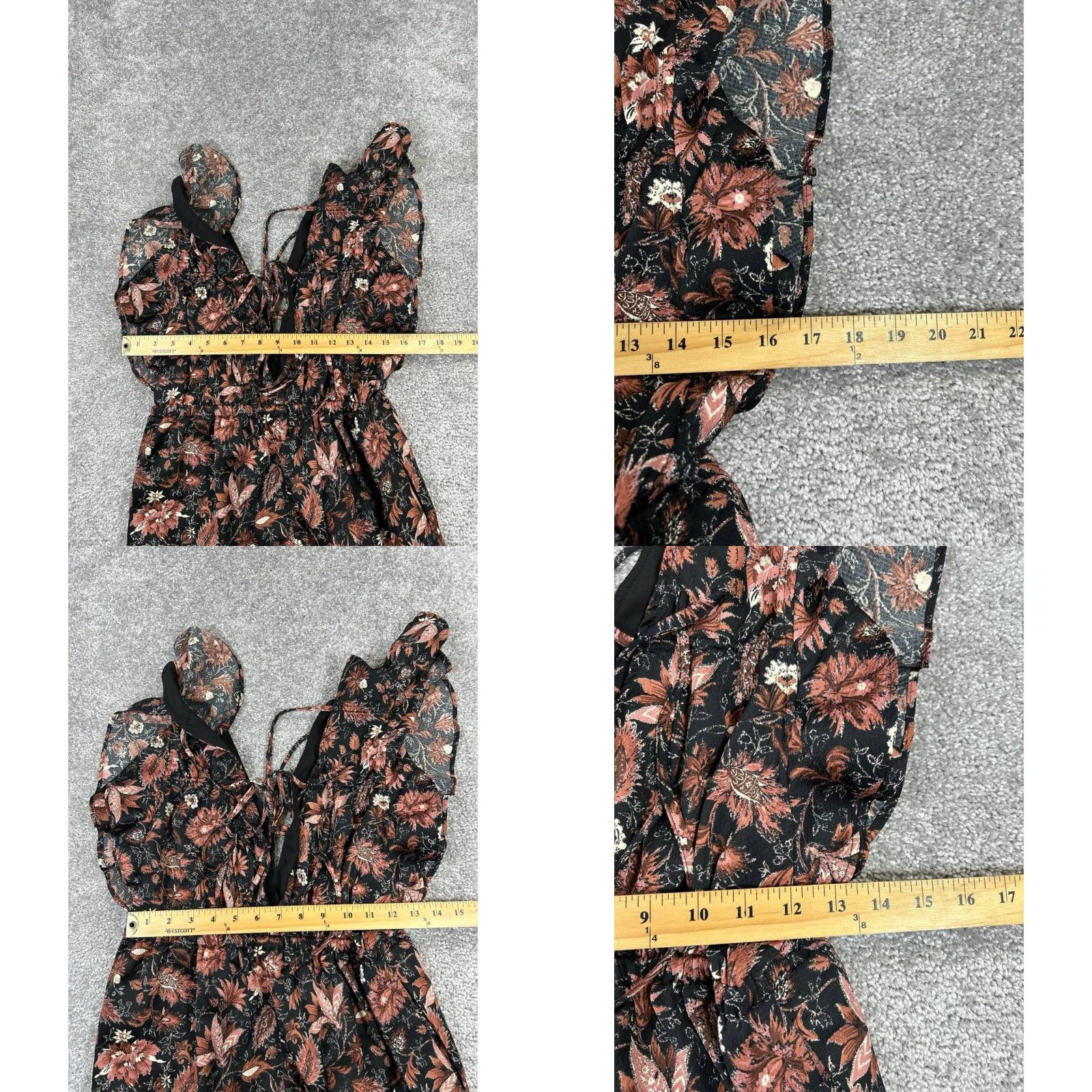Madewell Madewell Jumpsuit Womens Medium Black Pink Floral New Size 32" / US 10 / IT 46 - 8 Thumbnail