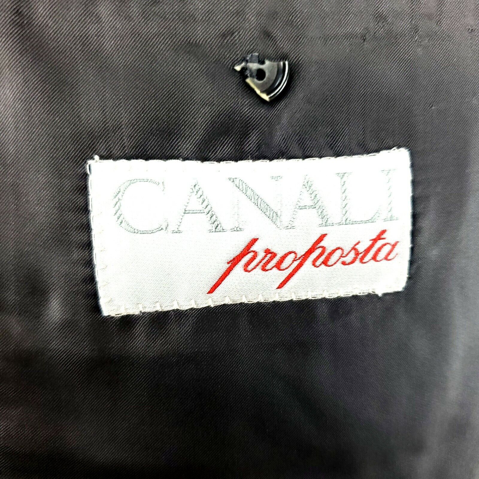 Canali Canali Proposta 44L 2 Button Herringbone Wool Gray Blazer Sp Size 44L - 8 Thumbnail