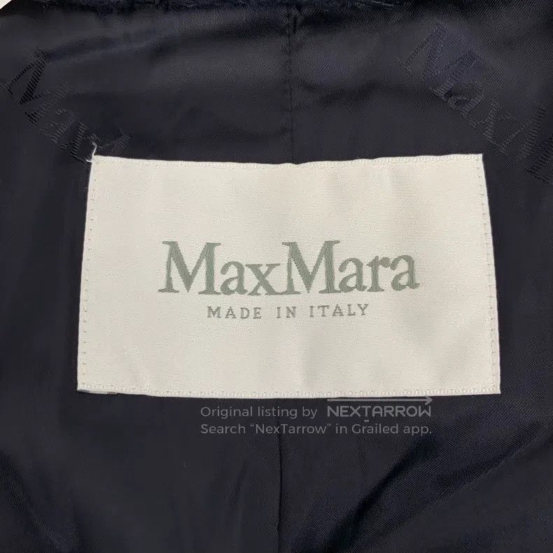 Max Mara Max Mara Dark Blue Teddy Alpaca Wool Collar Double Breaste Size S / US 4 / IT 40 - 6 Thumbnail