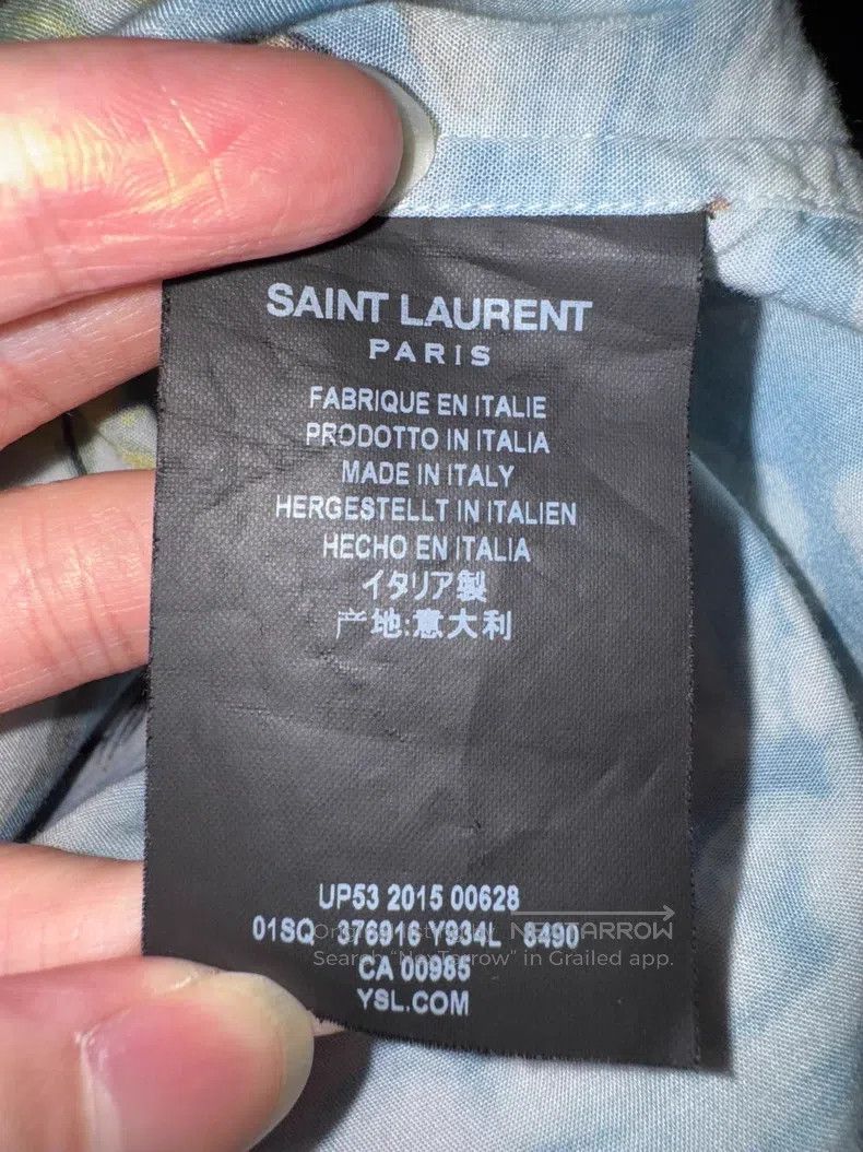Saint Laurent Paris Saint Laurent Paris Viscose Sky Blue Palm Tree Wave Shirt Size XS / US 0-2 / IT 36-38 - 7 Thumbnail