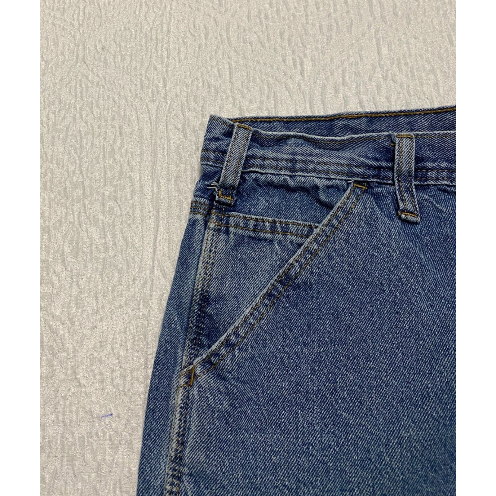 Denime Rugged Wear Jeans 40x29 Blue Denim Men's Relaxed High Rise 40 Inseam 29in Button Zip Pocket 100% Cotton Regular Size US 40 / EU 56 - 4 Thumbnail