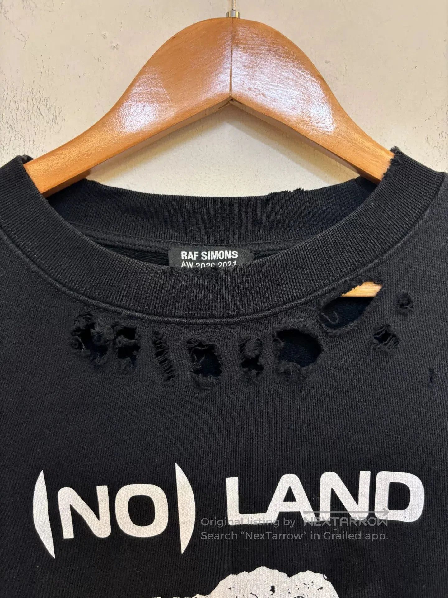 Raf Simons Raf Simons No Land Distressed Sweatshirt. Size US XL / EU 56 / 4 - 2 Thumbnail