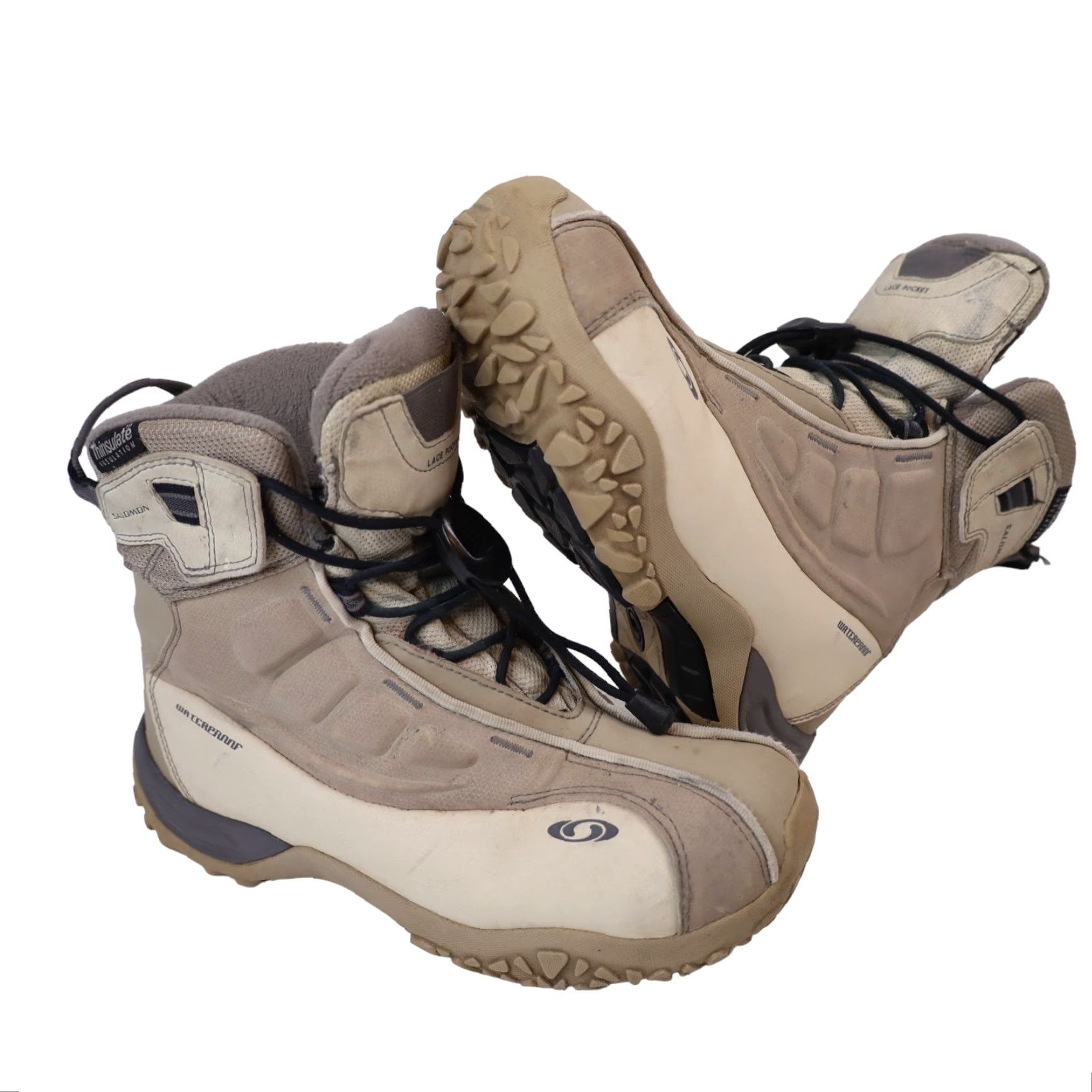 Salomon VINTAGE Salomon Quest Winter Boots Cream Womens 8.5 Shoe Size 8.5 Boots Snow Warm Waterproof 90s Mens? Size US 9 / IT 39 - 2 Thumbnail