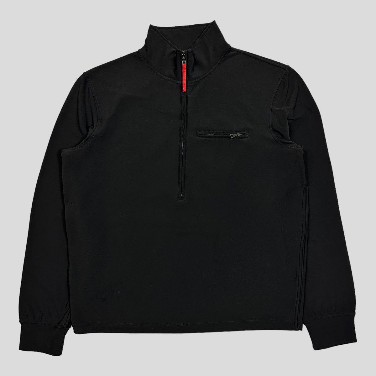 image of Prada Sport 2001 1/2 Zip Stash Pocket Tracktop - M/l in Black, Men's (Size Medium)