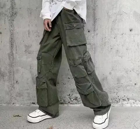 Japanese Brand × Vintage Cargo Pants Green- Korean Streetwear Style Pants Size US 32 / EU 48 - 1 Thumbnail