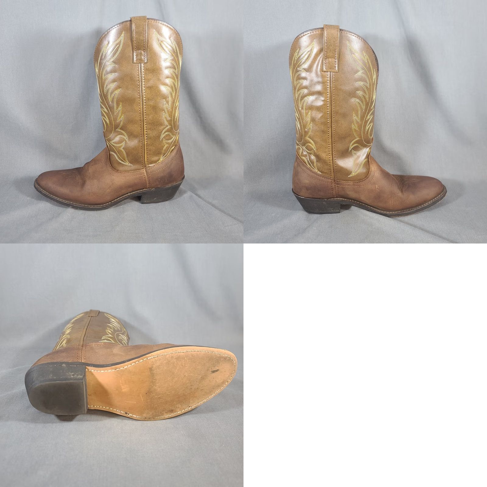 Vintage Laredo Boots Womens Kadi Western Round Toe Mid-Calf Brown Leather Size 10M KS 42 EU 7.5 UK 7.5 US 10 Footwear Cowboy Theme Mens Womens Girls379 Size US 10 / IT 40 - 8 Thumbnail