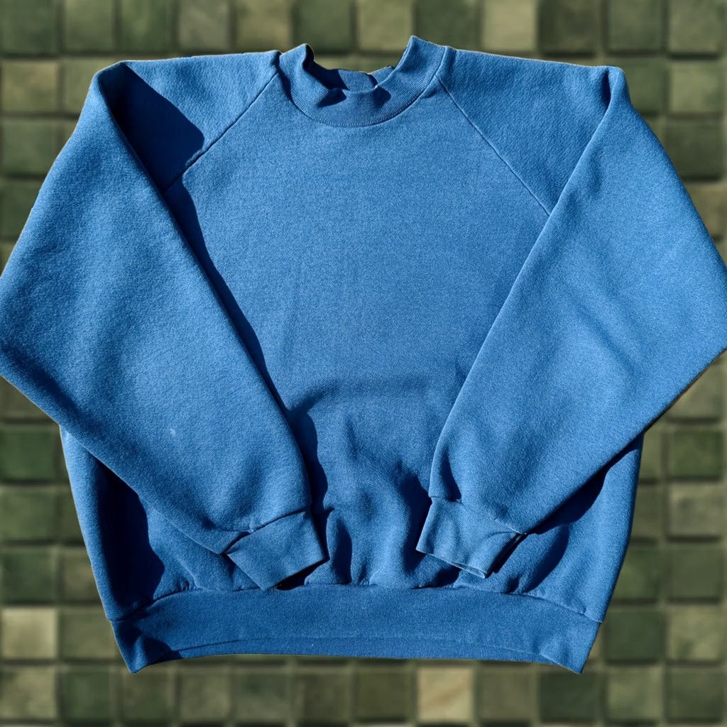 Fruit Of The Loom VINTAGE Fruit of the Loom Sweatshirt Crewneck Blue XL 90s Pullover Men Size US XL / EU 56 / 4 - 1 Thumbnail