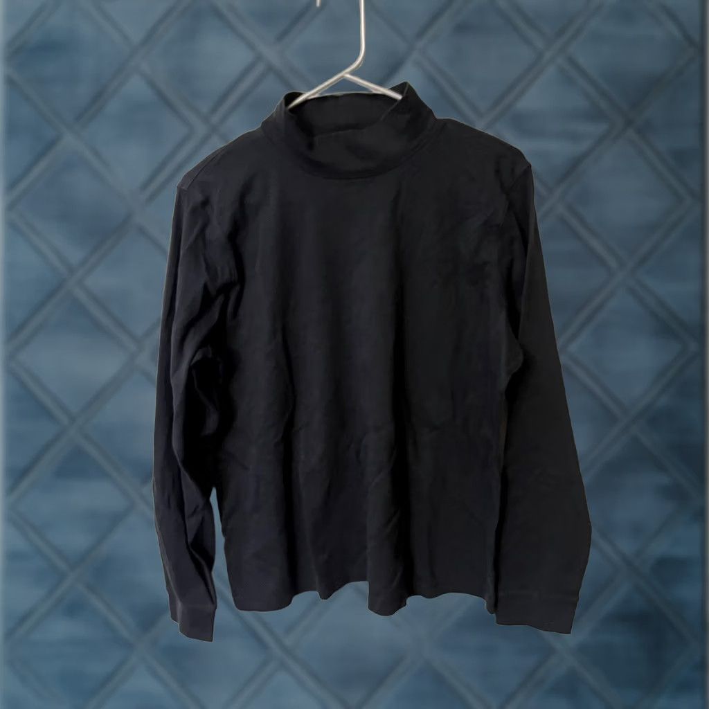 Vintage LL Bean Cotton Mock Neck Long Sleeve Top Black XL 188453 Interlock Size XL / US 12-14 / IT 48-50 - 1 Thumbnail