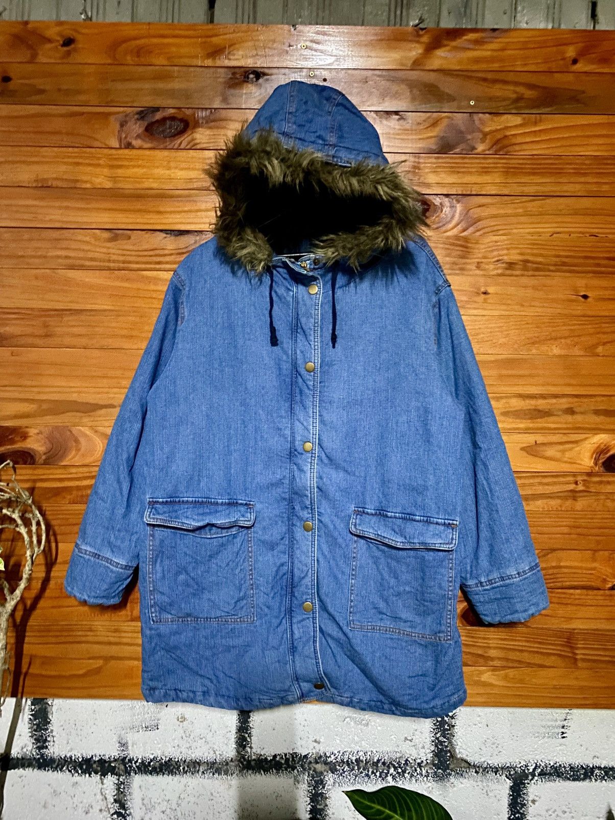 Japanese Brand Vintage Denim Parka Jacket Winter Coat Streetwear Outerwear Size US M / EU 48-50 / 2 - 3 Thumbnail